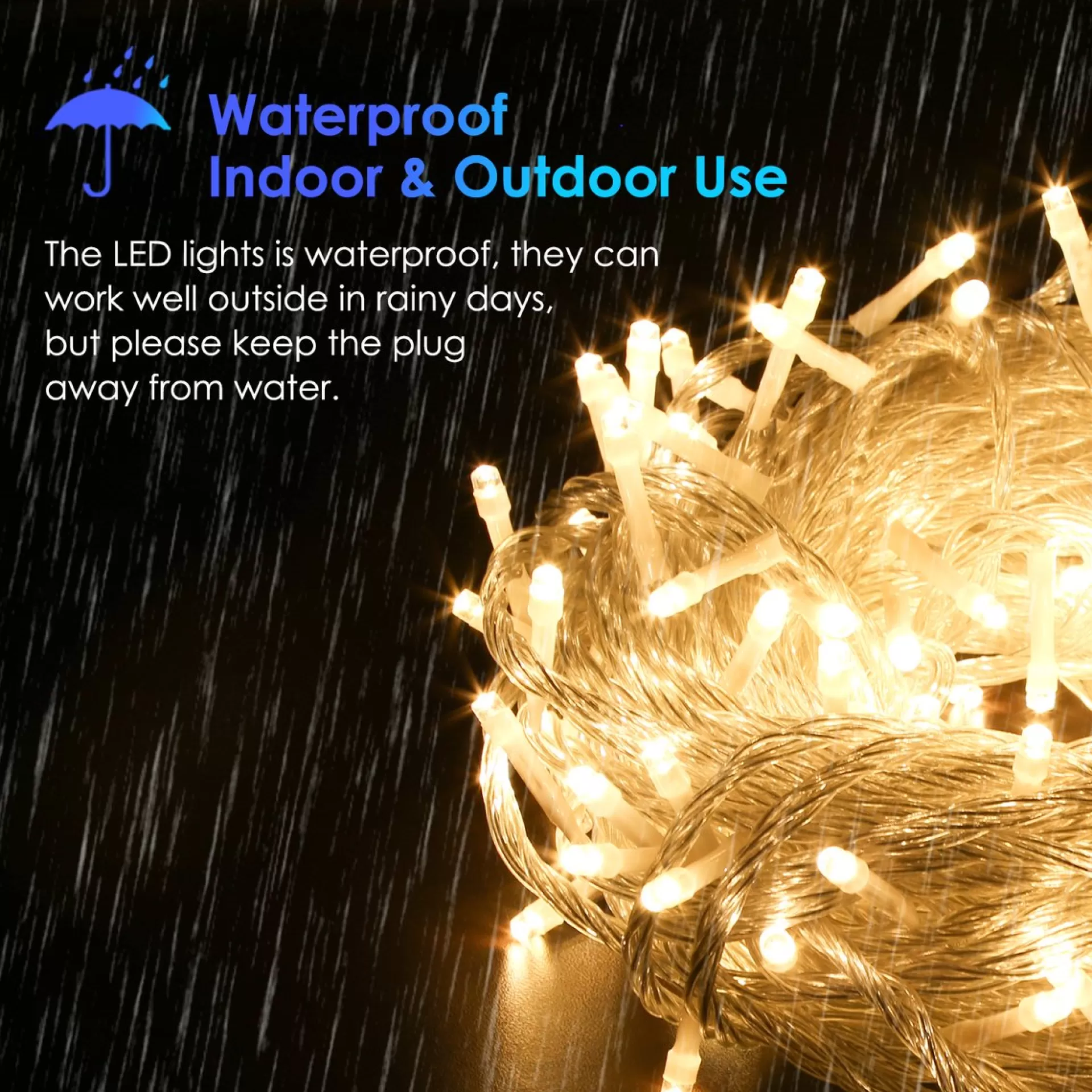 Merkloos 10M 100 Led Fairy Lights Warm Wit 8 Lichtstanden Indoor Outdoor Party Garden Decoratie Kerstverlichting Store