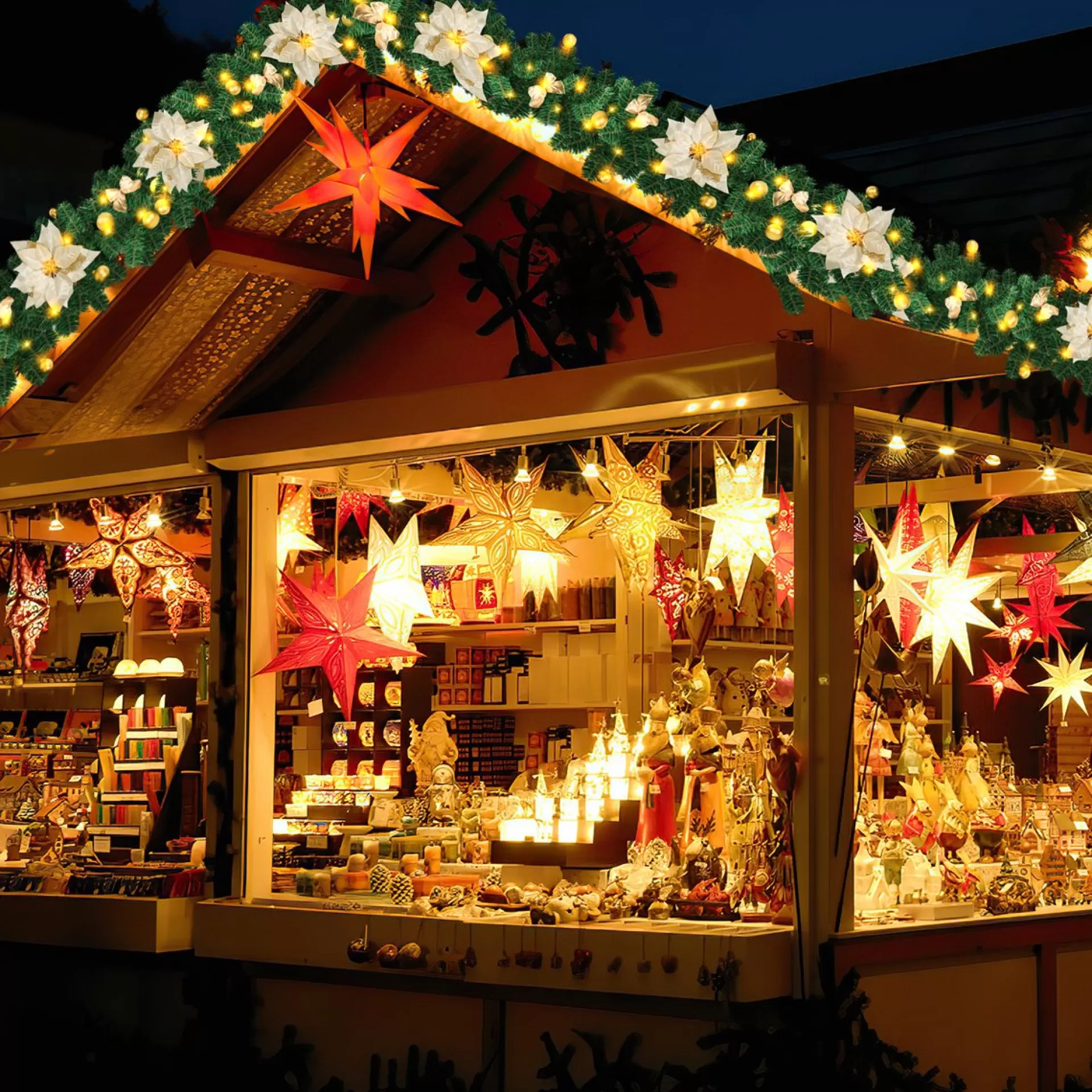 Merkloos 2.7M Kerstguirlande Kerstslinger, Lichtsnoer, Kunstdennenboom, 2,7 M, Led, Werkt Op Batterijen, Voor Muur, Open Haard, Trap, Kerstdecoratie Kleur Bloemen Discount