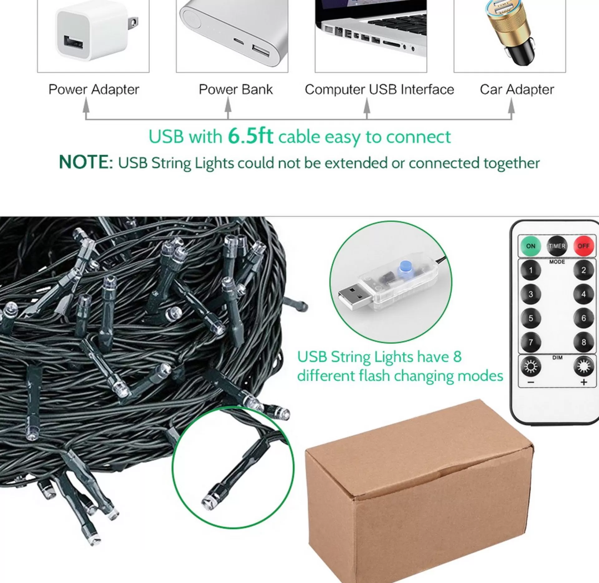 AGM Lichtsnoer Buiten En Binnen - 30 Meter - 300 Led - Met Usb Stekker En Afstandbediening - Sfeerverlichting - Lichtslinger - Lampjes Slinger - Fairy Lights - Kerstversiering - Kerstboom Verlichting - Ip54 Cheap