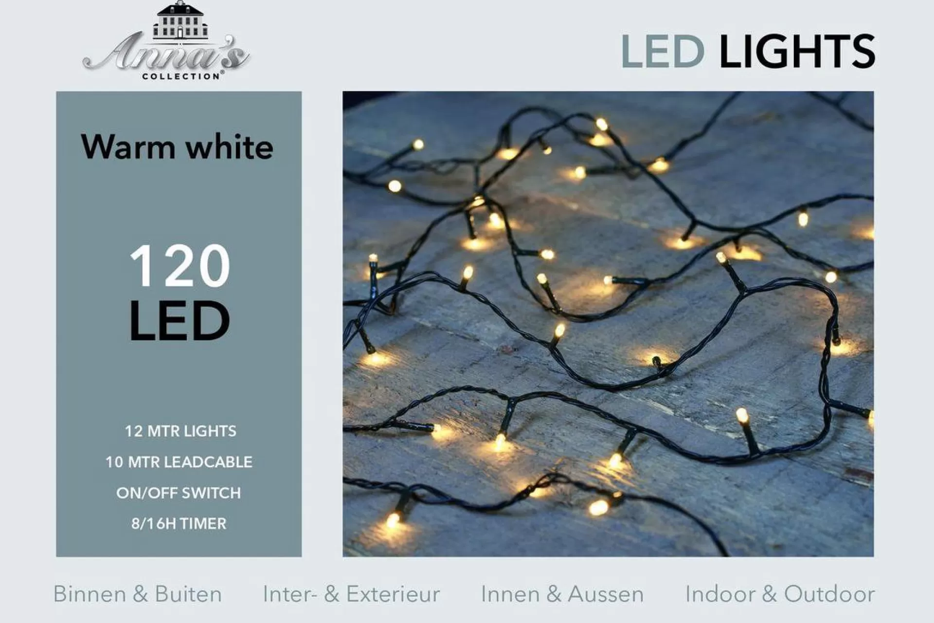 CBD Anna's Collection Kerstverlichting - 120 Warm Witte Leds - Met Dimmer En Timer Sale