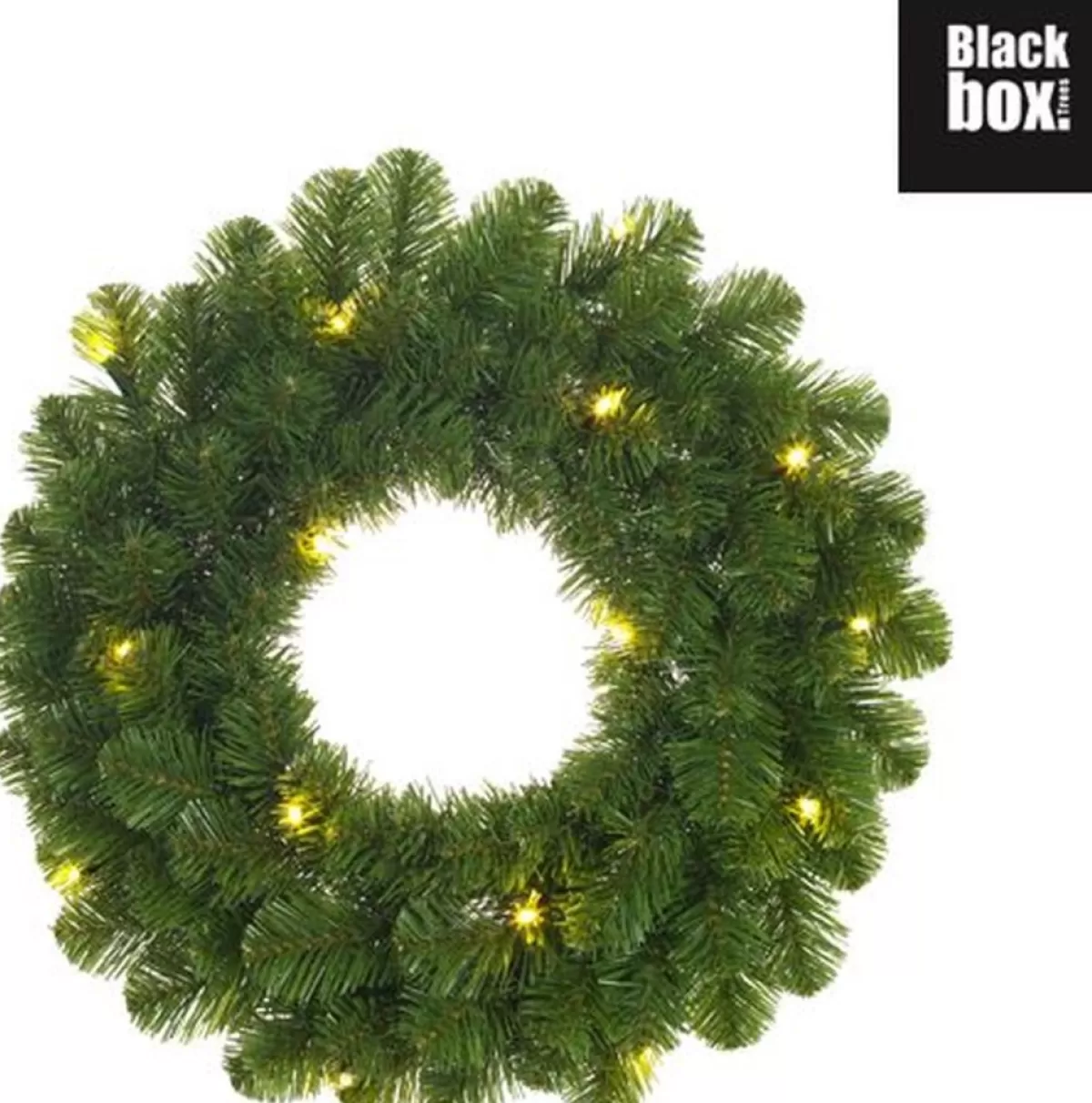 Black Box Kerstkransen> Trees - Norton Krans Led Werkt Op Batterijen Groen 20L Tips 90 - D45Cm - Kerstbomen