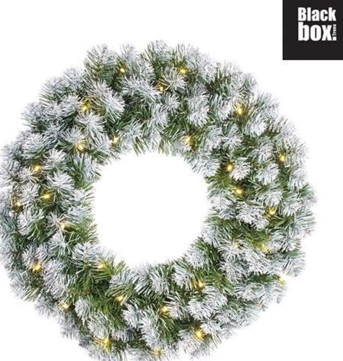 Black Box Kerstkransen> Trees Norton Kerstkrans Met Led Verlichting - O60 Cm - Frosted Green
