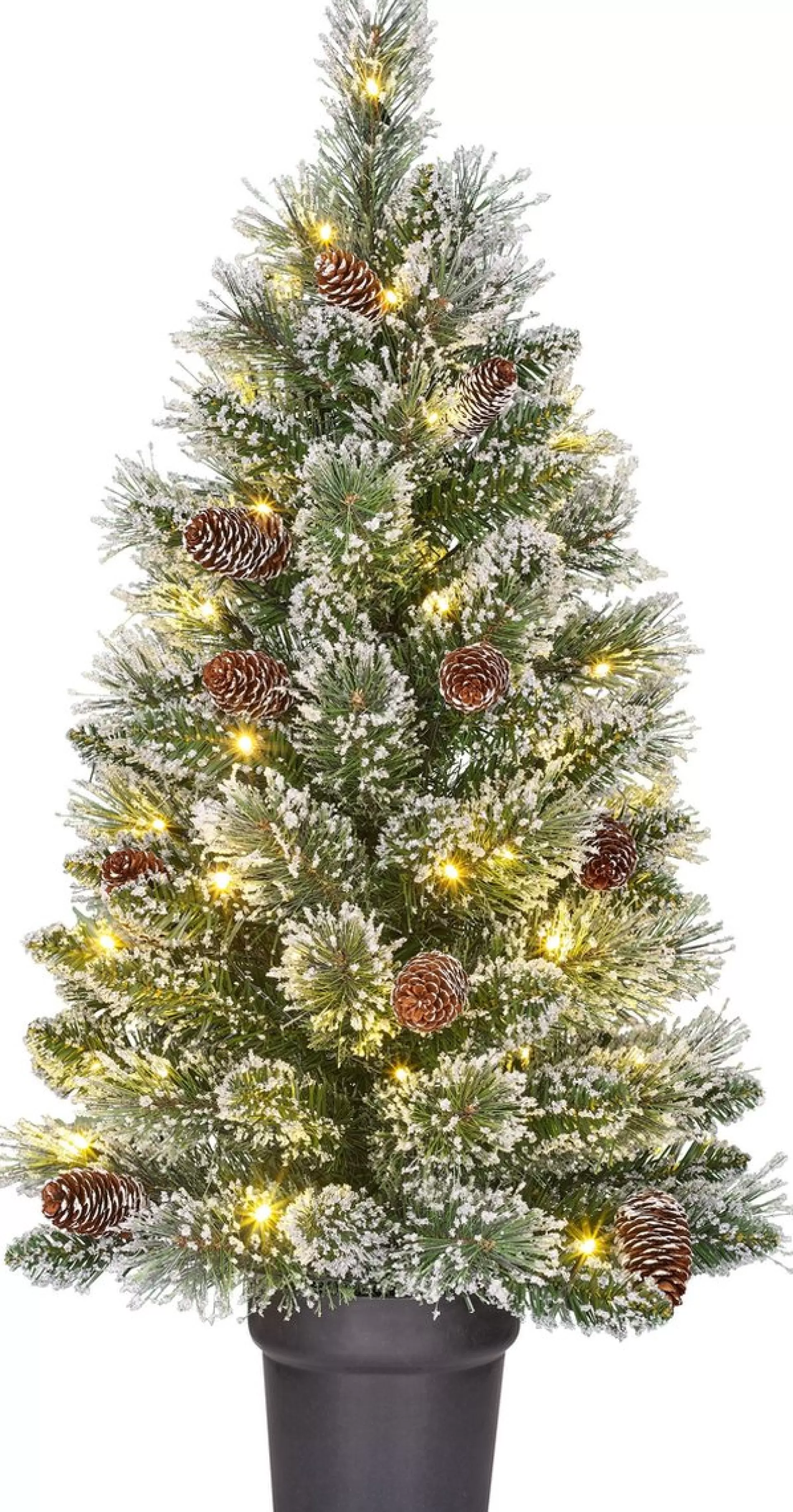 Black Box Trees Vandans Kunstkerstboom In Pot Met Led Verlichting - H90 X O48 Cm - Frosted Green Sale