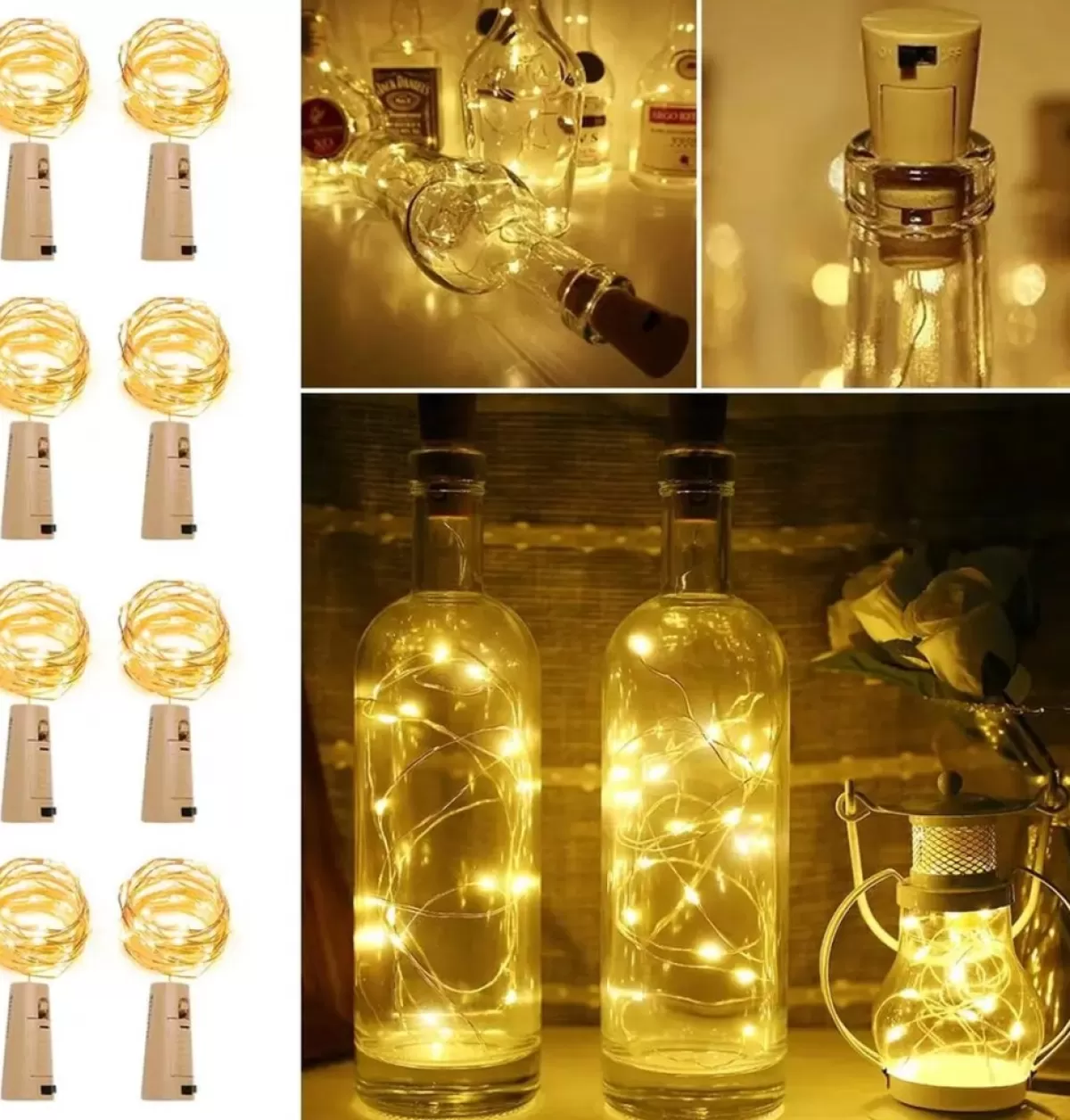 Nextbuy4you Kersthanger>Bottle Light - Flessenlicht Kurk Fles - Led Flesverlichting Leddecoratie - Flesdecoratie - Licht Voor In Fles - Inclusief Batterijen - Sfeerverlichting Warm Wit
