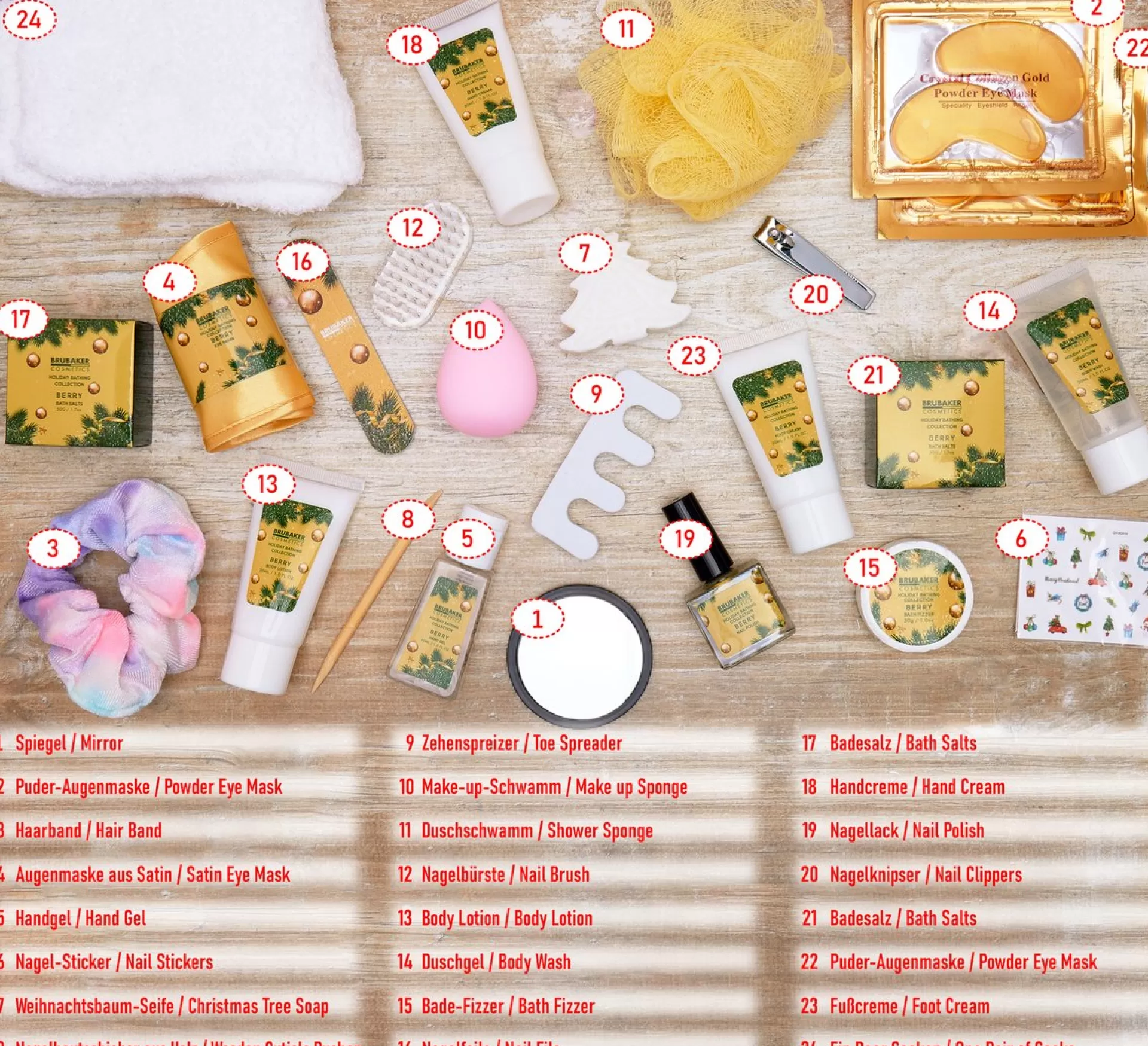Brubaker Cosmetics Beauty Advent Kalender 2023 - De Xxl Wellness Kerstkalender Voor Vrouwen En Meisjes - 24 X Lichaamsverzorging Producten & Spa Accessoires - Goud Online