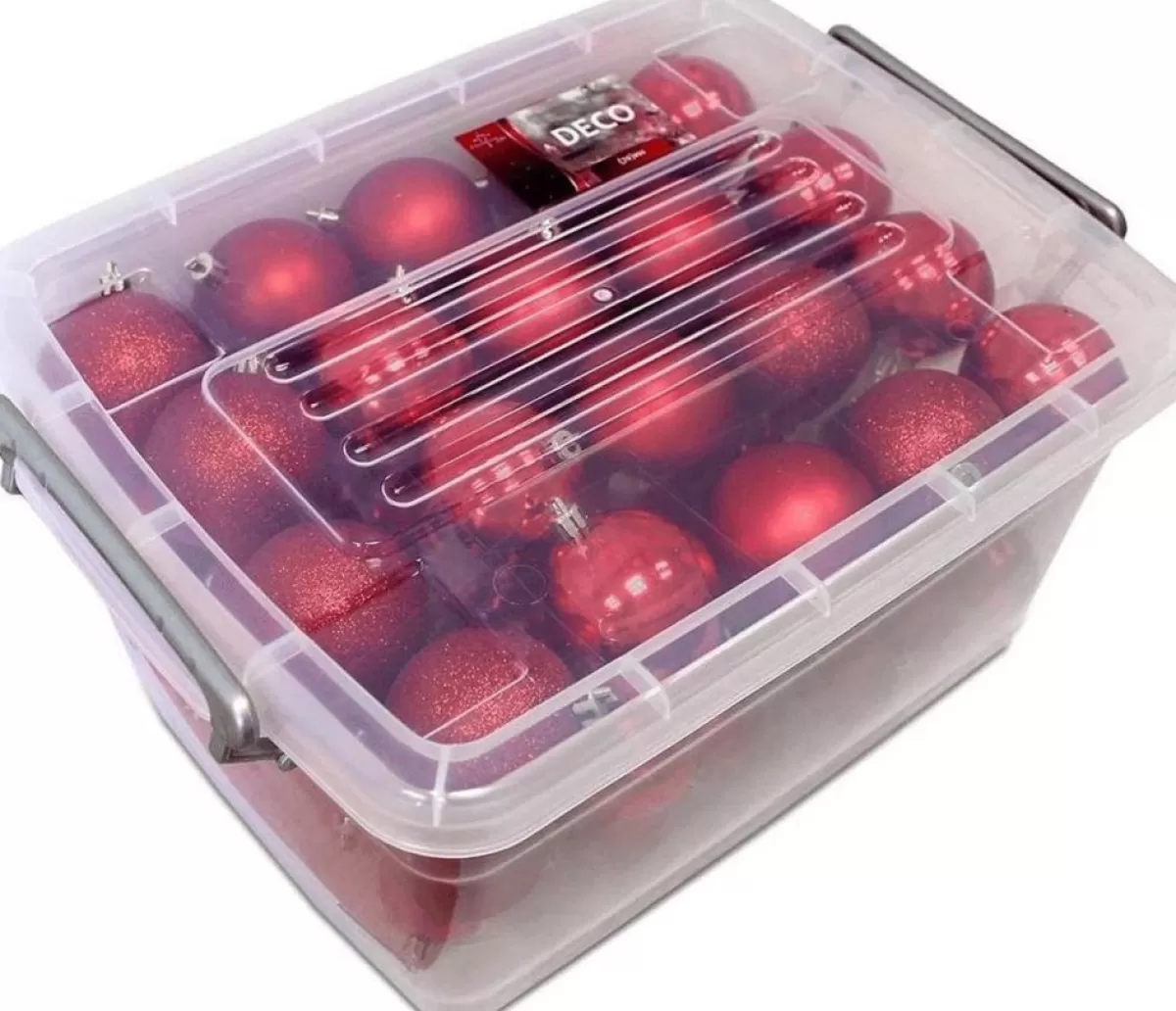 Christmas gifts Kerstboomversieringen> Kerstballen Set In Opbergbox - 70 Kerstballen - Plastic/Kunststof - O4/5/6 Cm - Mat/ Glanzend/ Glitter