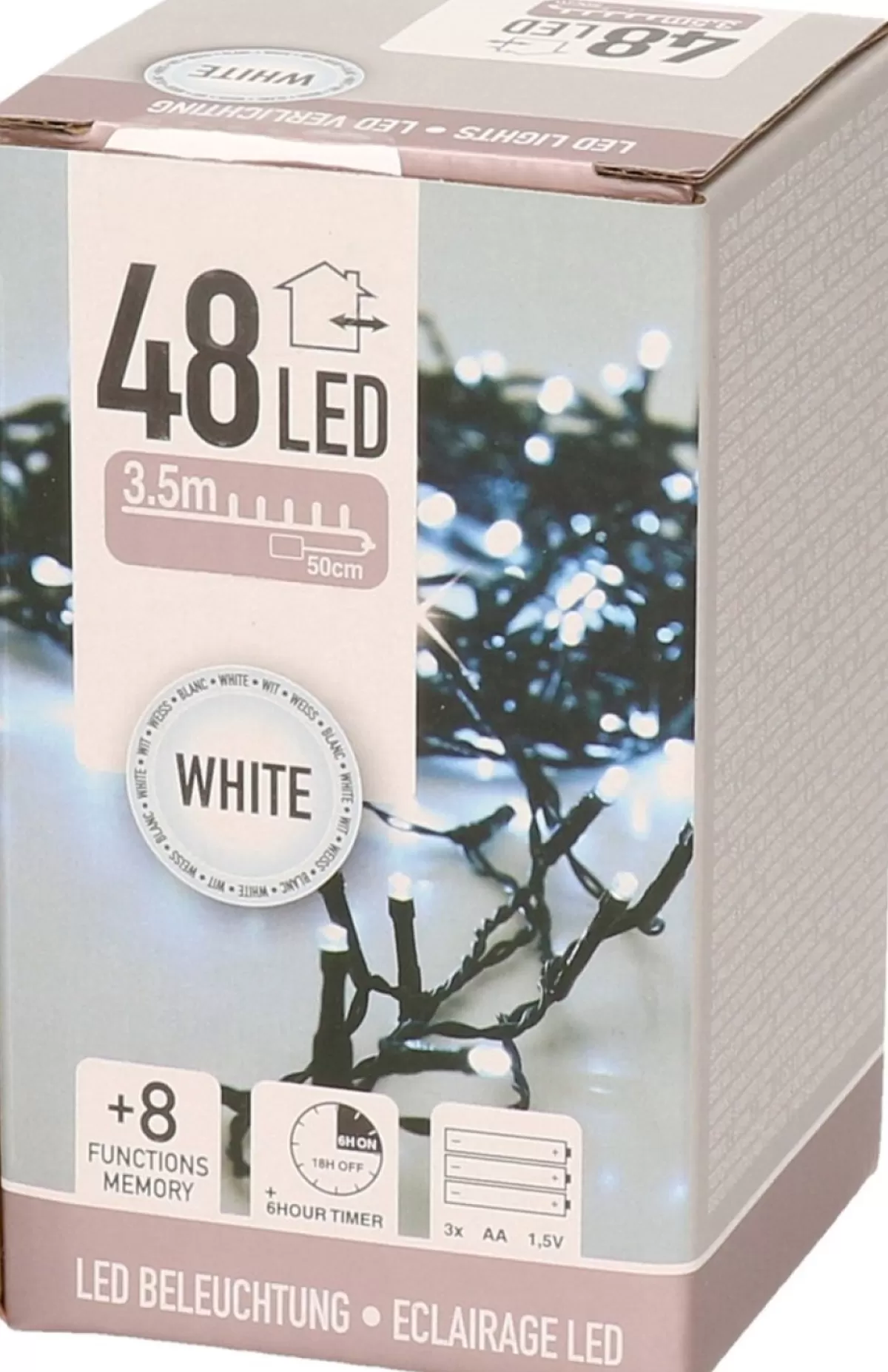 Decoris Kerstkransen> Kerstkrans - Groen - D35 Cm - Incl. Verlichting Helder Wit