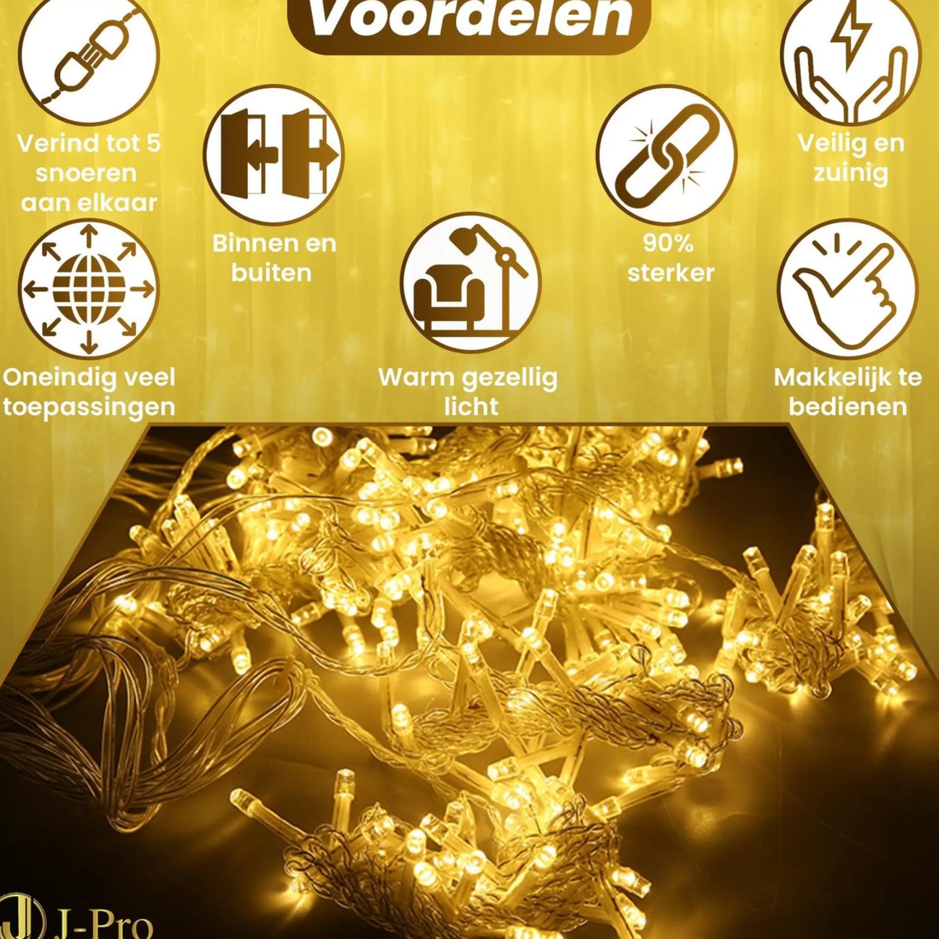 J-Pro Curtain Light 3X3M Lichtsnoer Op Netstroom - Tuinverlichting Led - Lichtslinger - Led Lichtgordijn 3X3M Cheap