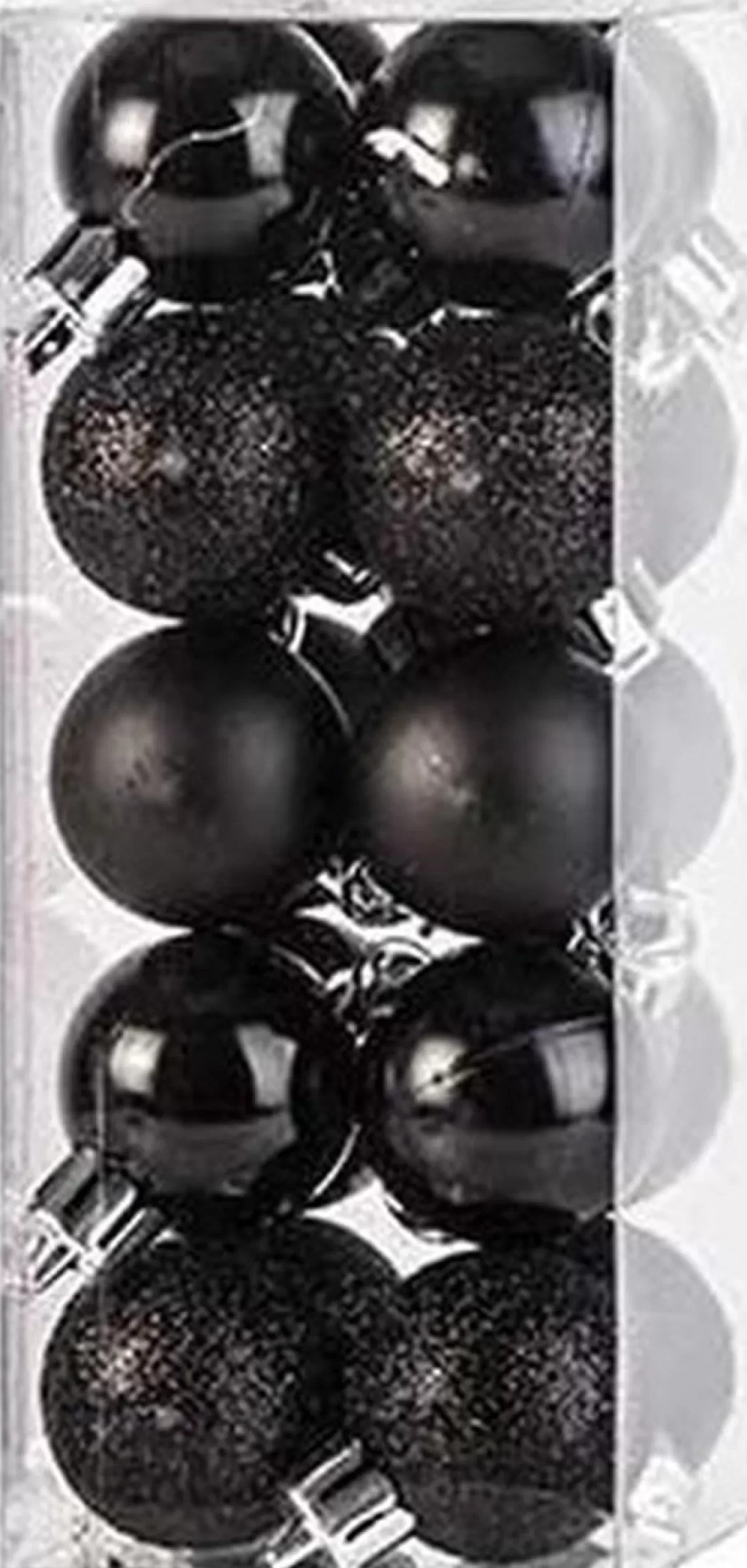 Merkloos Kerstboomversieringen>Kerstballen - 40 Stuks - Goud En Zwart - Mix - 3 Cm - Mat - Glans - Glitter - Kunststof