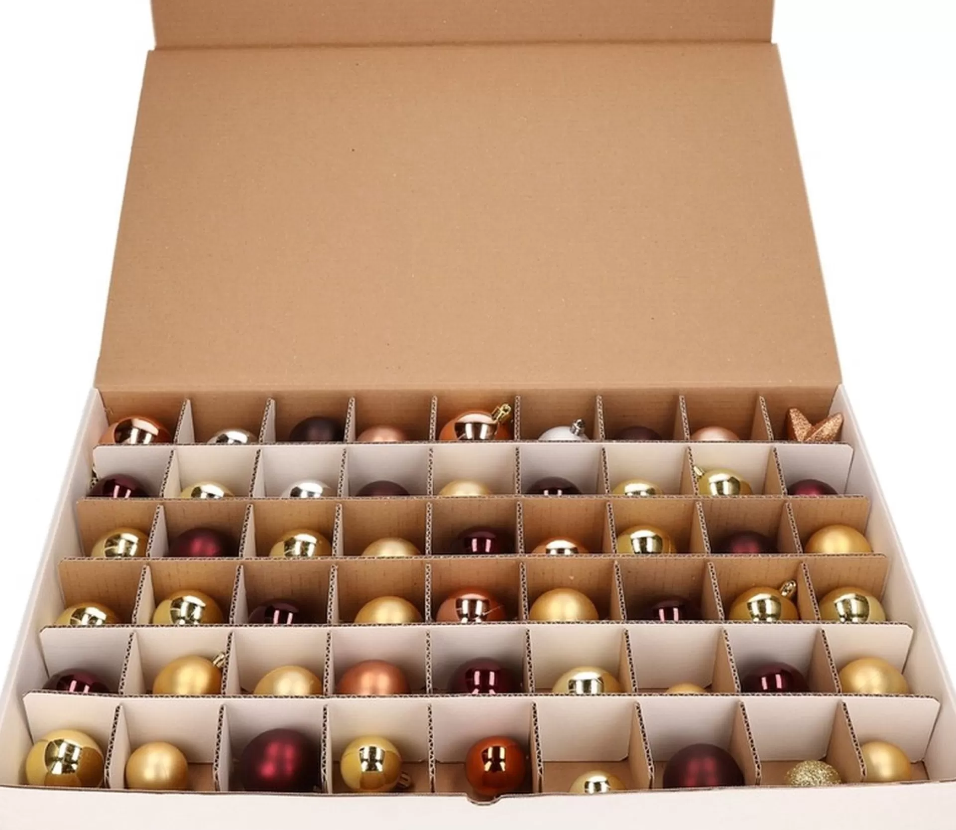 Bellatio Decorations Kerstballen Opbergbox - 3 Stuks Vakjesdozen Voor 54 Kerstballen Van 6 Cm Flash Sale