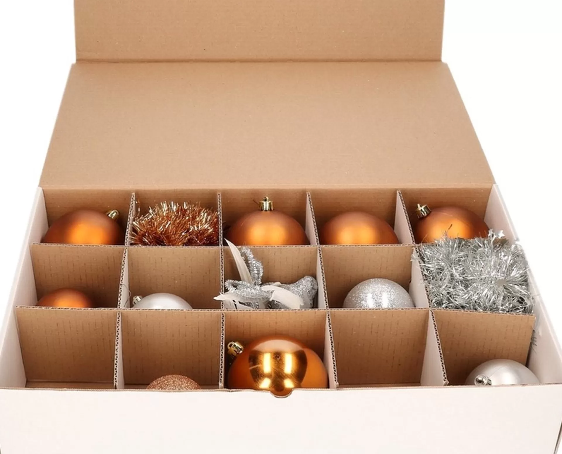 Bellatio Decorations Kerstballen Opbergbox - 7X Vakjesdoos Voor 15 Kerstballen Van 10 Cm Cheap