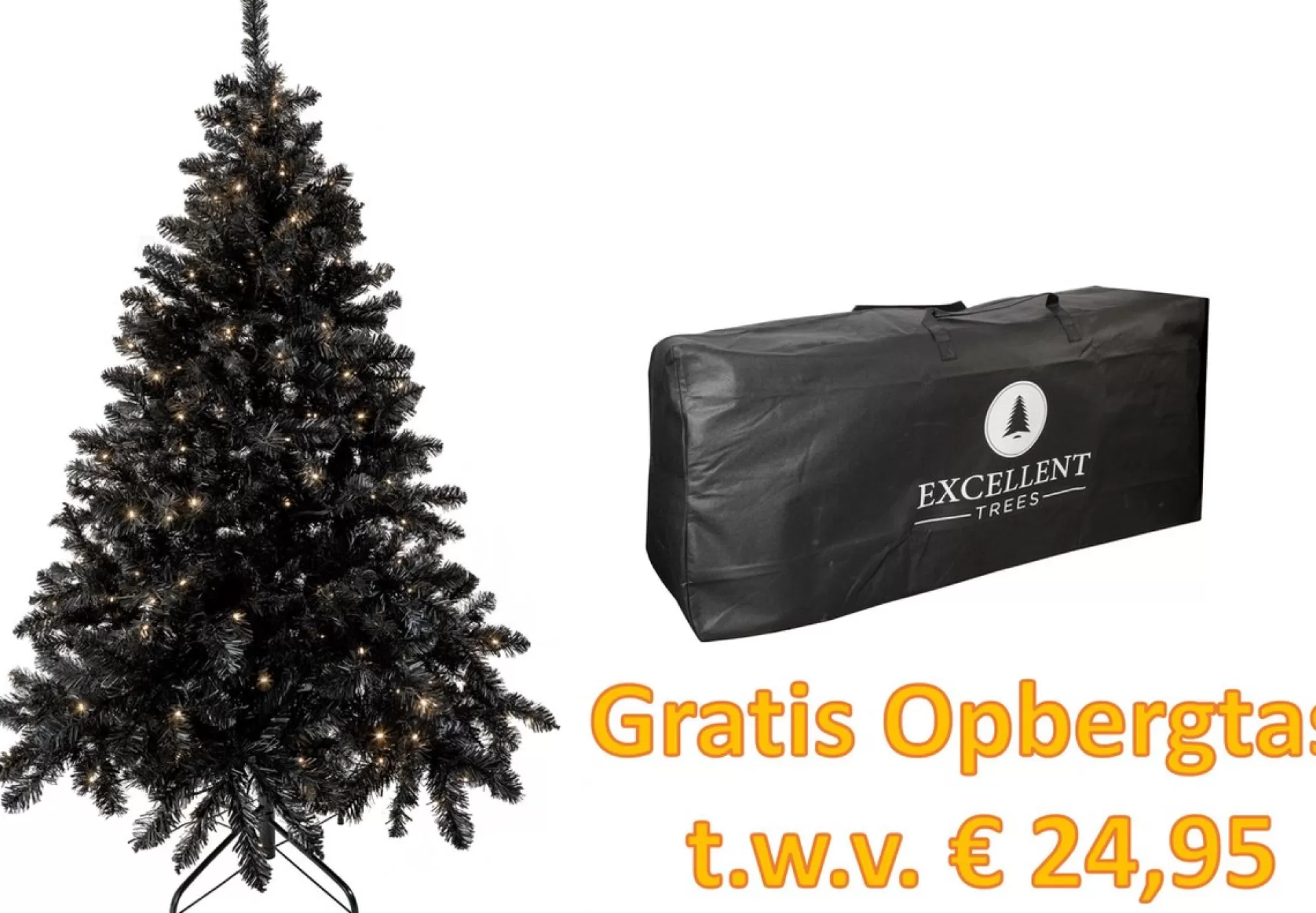 Excellent Trees Kerstboom ® Led Stavanger Black 180 Cm Met Verlichting - Nu Met Gratis Opbergtas T.W.V. € 24.95 Fashion
