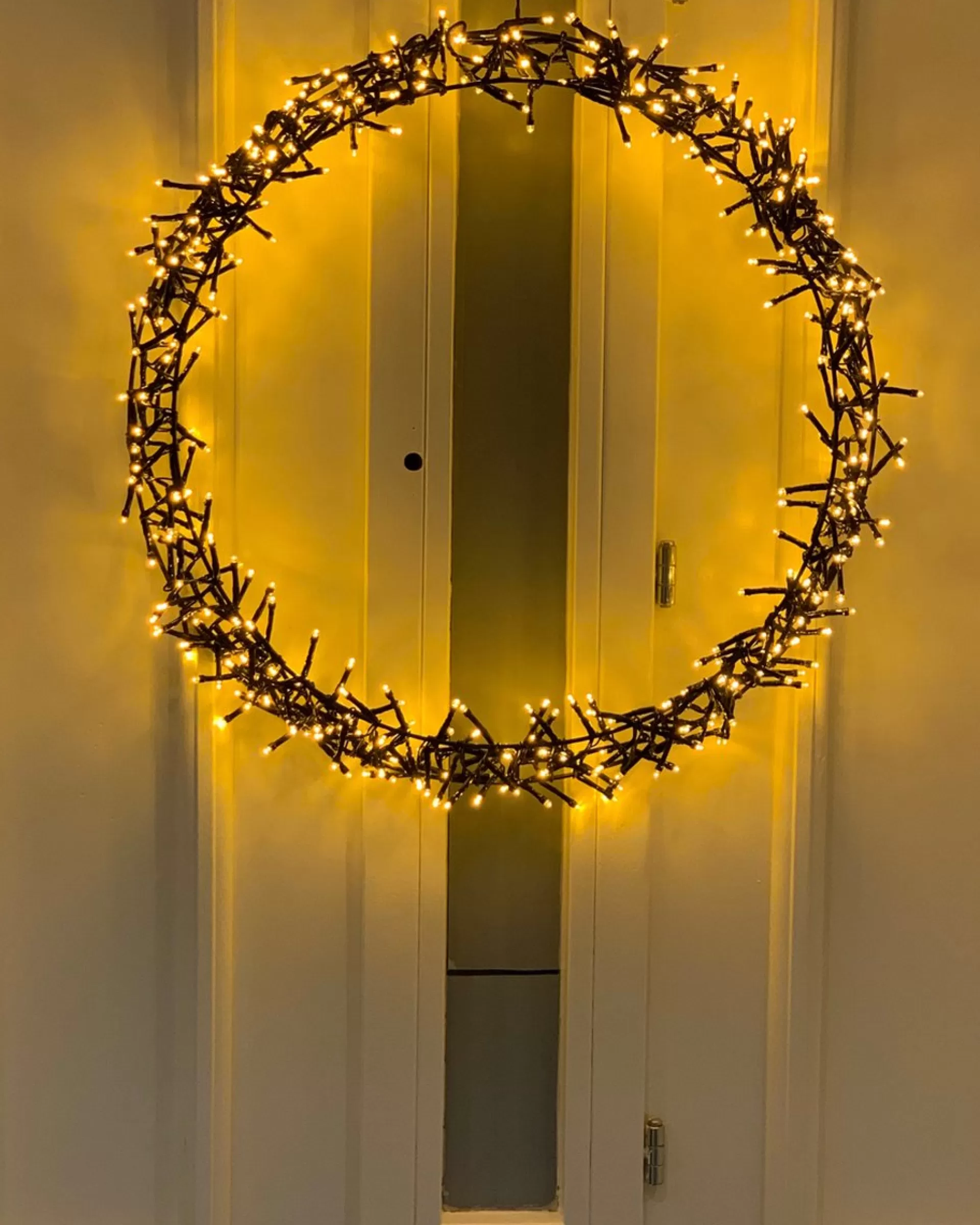 Generic Kerstkrans - 300 Led - O39 Cm - Warmwit - M - Kersthanger - Lichtkrans - Kerstdecoratie - Kerstversiering - Kerst Flash Sale