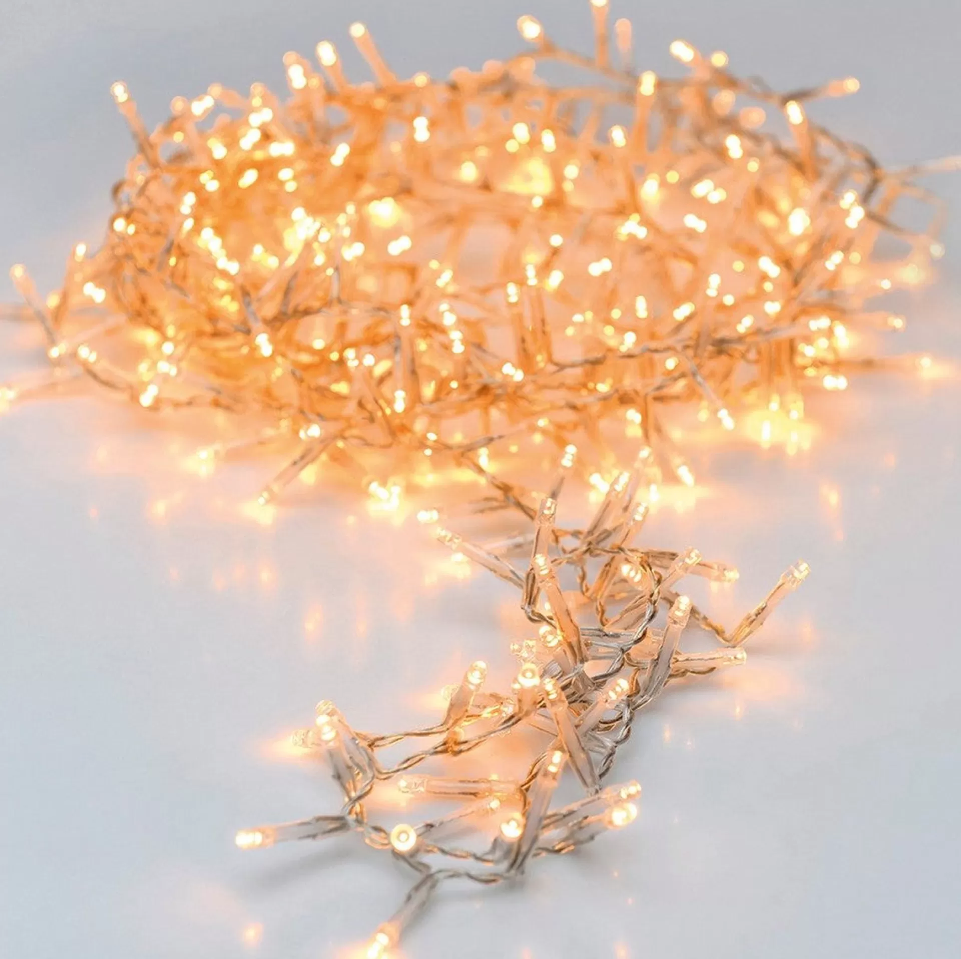Merkloos Kerstverlichting Transparant Snoer Met 120 Warm Witte Lampjes - 9 Meter - Kerstlampjes/Kerstlichtjes - Binnen/Buiten New