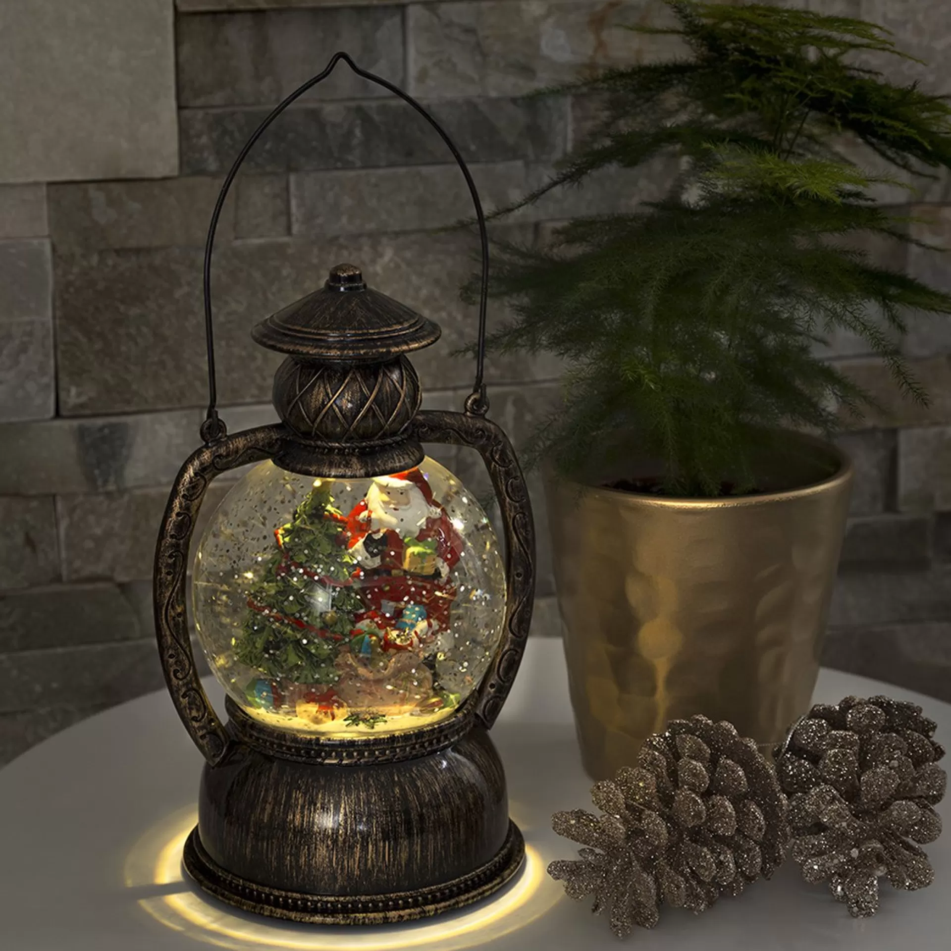 Konst Smide Konstsmide 3497 - Kerstdecoratie - 1 Lamps Led Sneeuwlantaarn Kerstman Watergevuld - Op Batterij - Voor Binnen - Warmwit Fashion