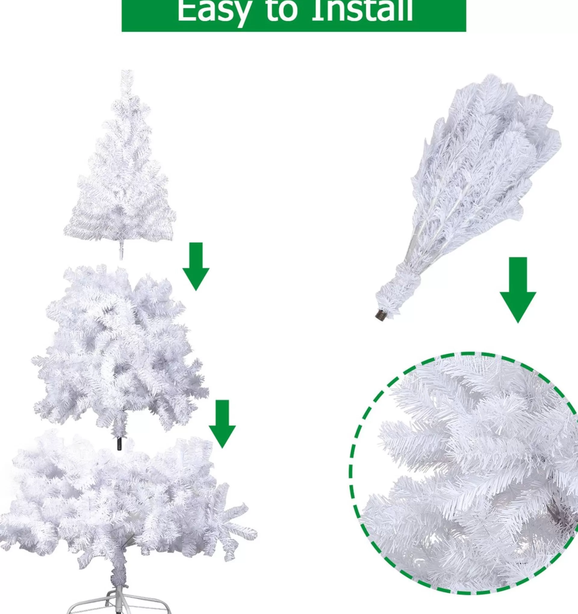 Merkloos Kunstkerstboom Premium Pvc Kerstboom – Hoogte 180 Cm Volle Kerstboom Eenvoudige Opbouw Clearance