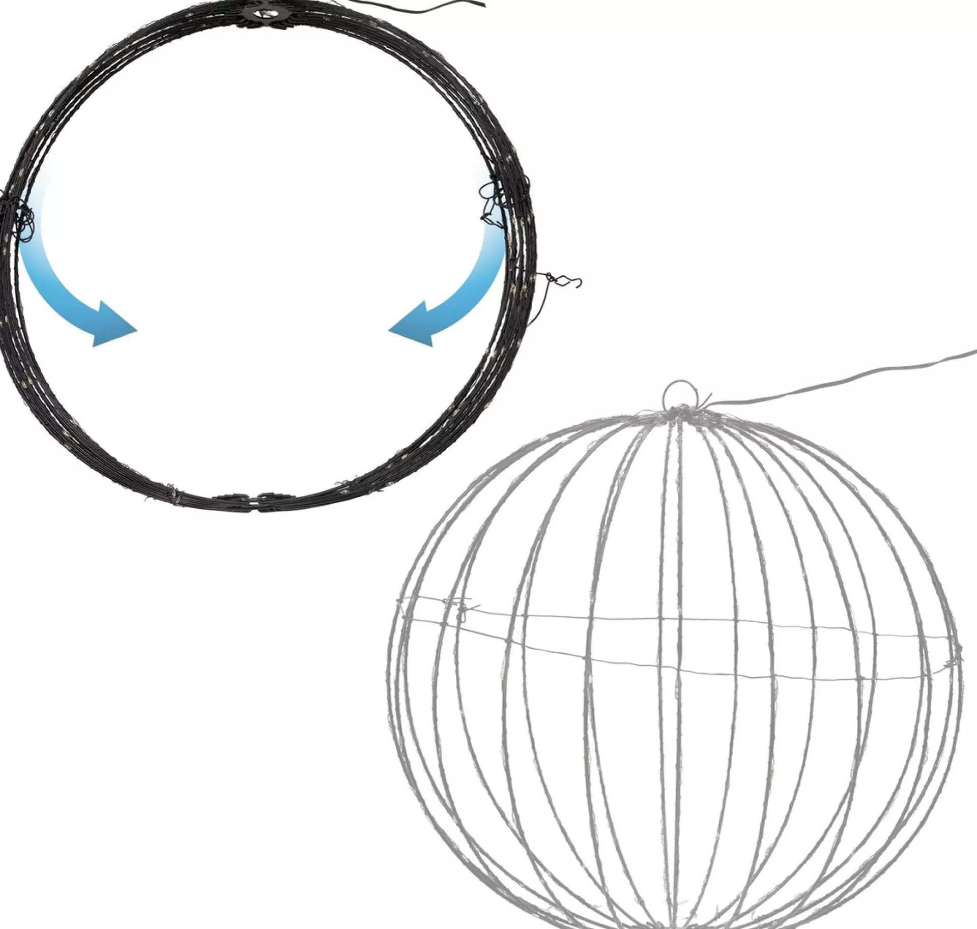 ecd-Germany Led Glow Ball O 60Cm Met 400 Leds Extra Warm Wit Gemaakt Van Metaal Online