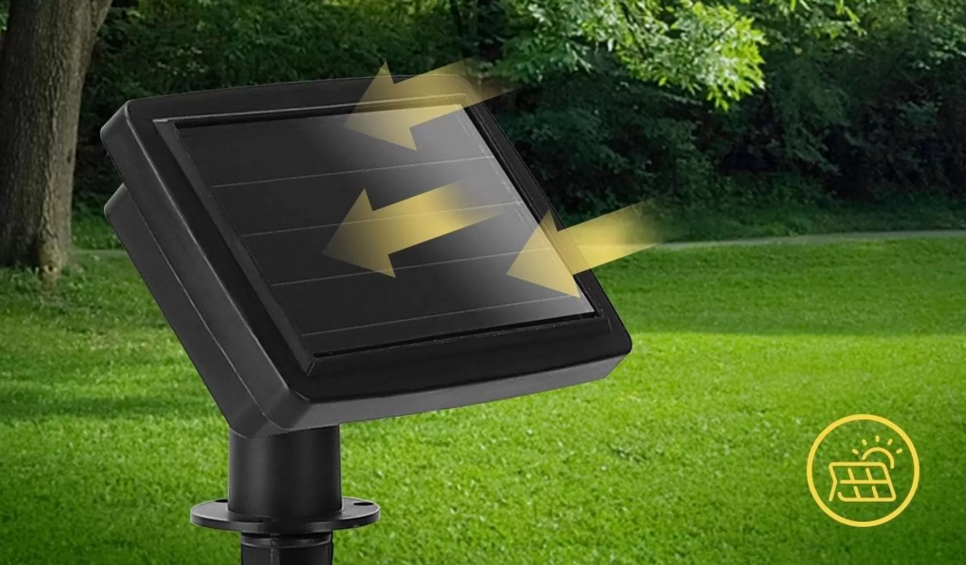 BES LED Led Lichtsnoer Met Zonne-Energie - Dag En Nacht Sensor - Aigi Teron - 0.06W - 11.9 Meter - 100 Led's Meerkleurig - Waterdicht Ip44 - Zwart Online