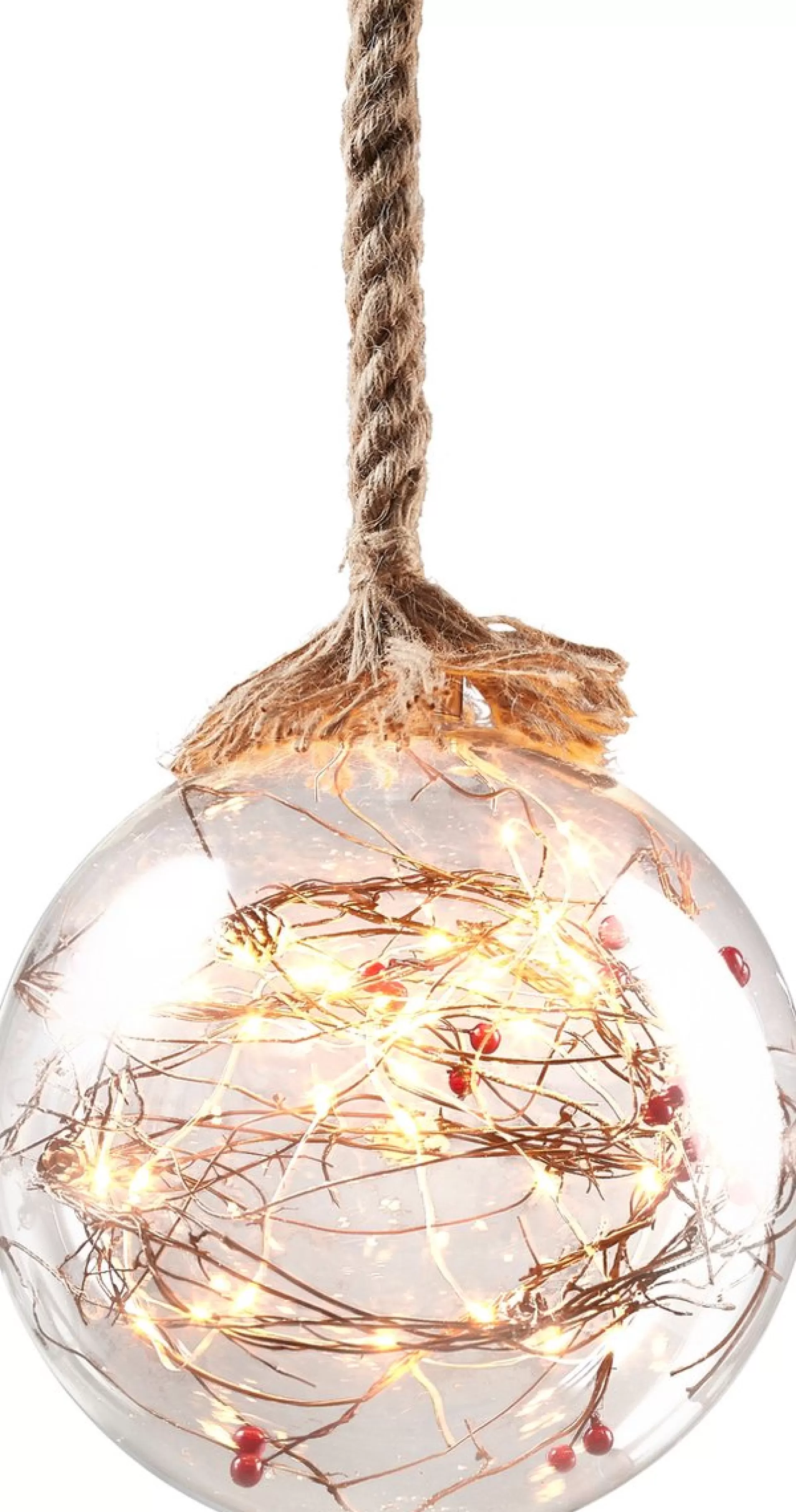 Luca lighting Bal Aan Touw Kerstverlichting Met 40 Led Lampjes En Decoratie - H100 X O20 Cm - Transparant Hot