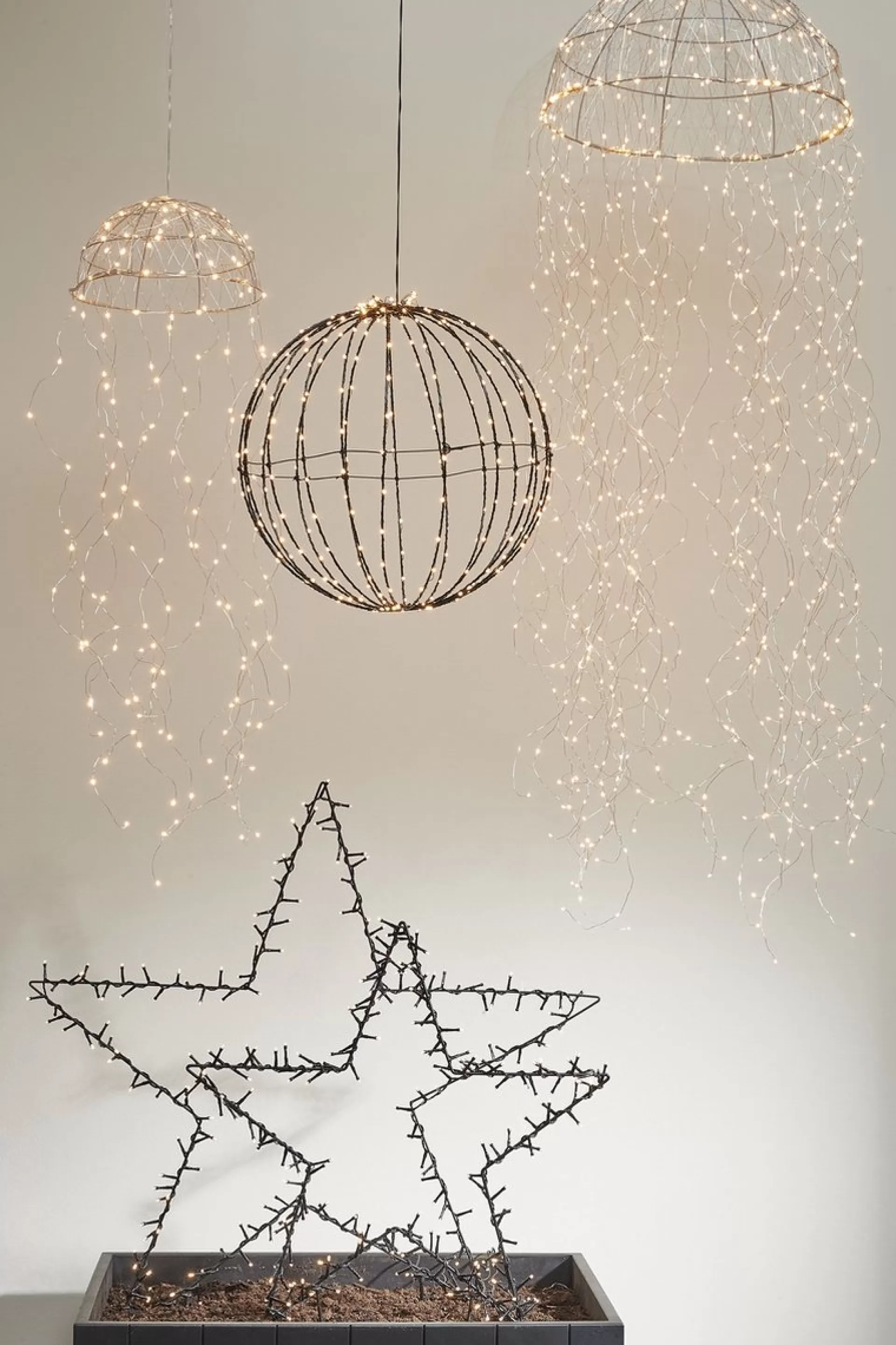 Luca lighting Kerstverlichting Bal Met Warm Witte Led Lampjes - O60 Cm - Zwart Cheap
