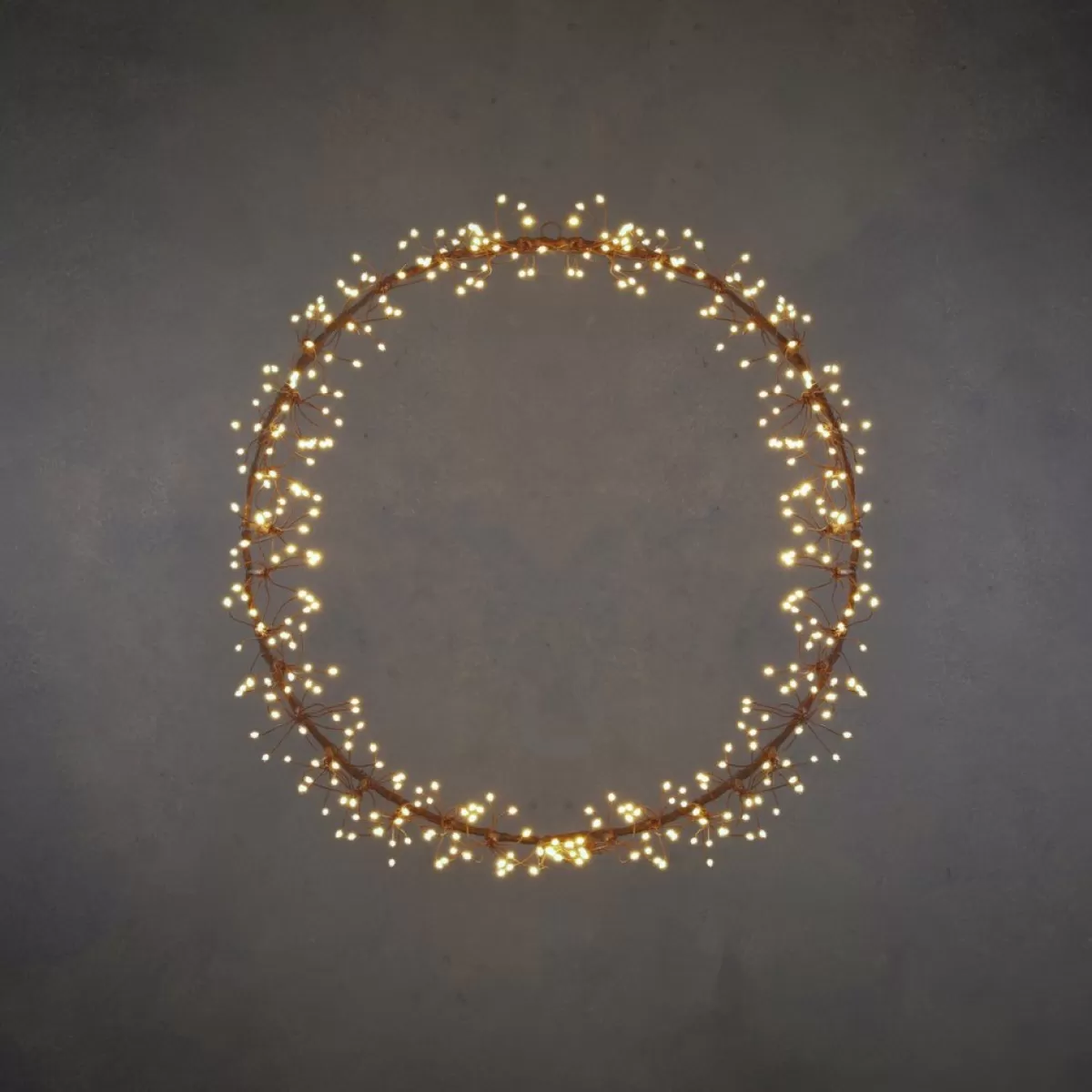 Luca lighting Kerstkransen> Lichtkrans Dandelion Met Warm Witte Led Verlichting - O40 Cm - Bruin