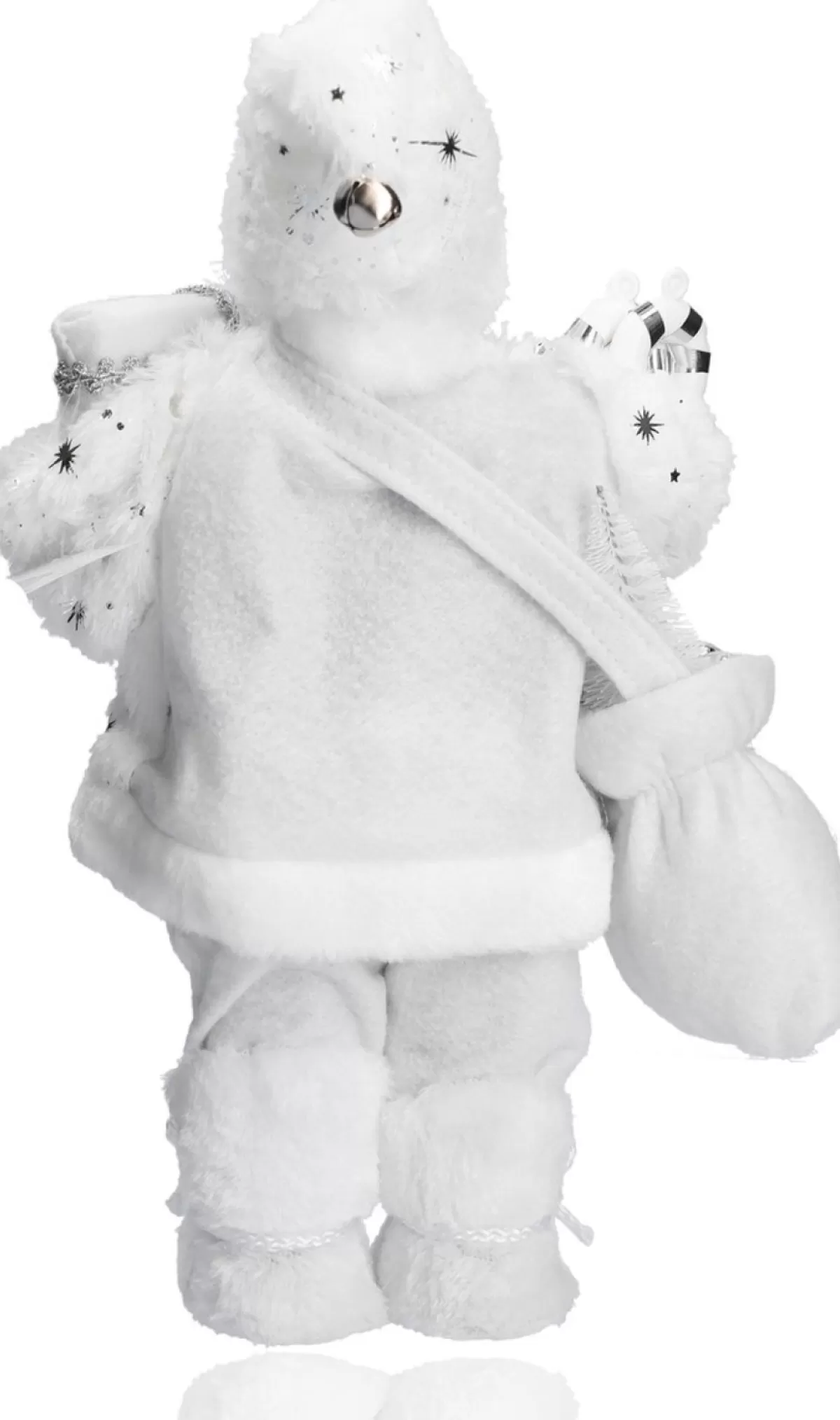 discountershop Kerstbeelden>Luxe Afgewerkte Kerst Decoratie | Kerstversiering | 57 Cm | Grijs | Handgemaakt Kerstpop |