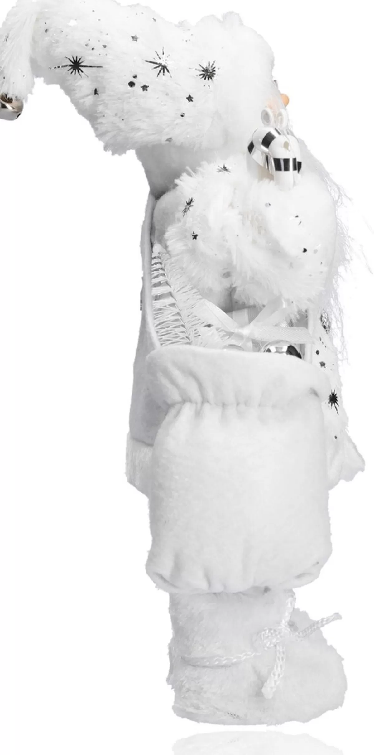 discountershop Kerstbeelden>Luxe Afgewerkte Kerst Decoratie | Kerstversiering | 57 Cm | Grijs | Handgemaakt Kerstpop |