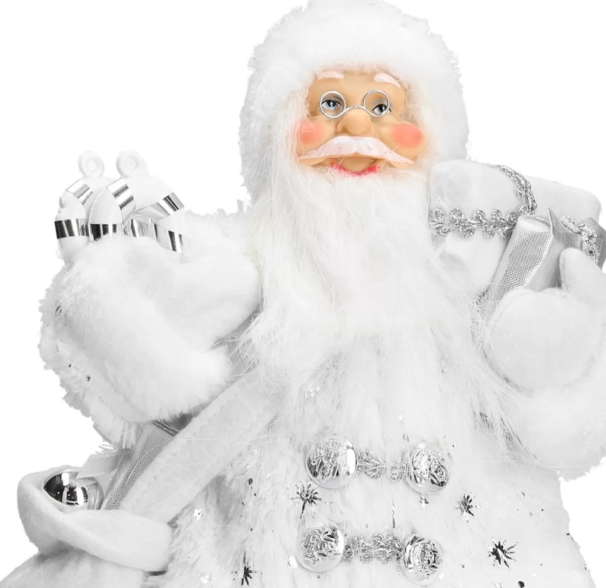 discountershop Kerstbeelden>Luxe Afgewerkte Kerst Decoratie | Kerstversiering | 57 Cm | Grijs | Handgemaakt Kerstpop |