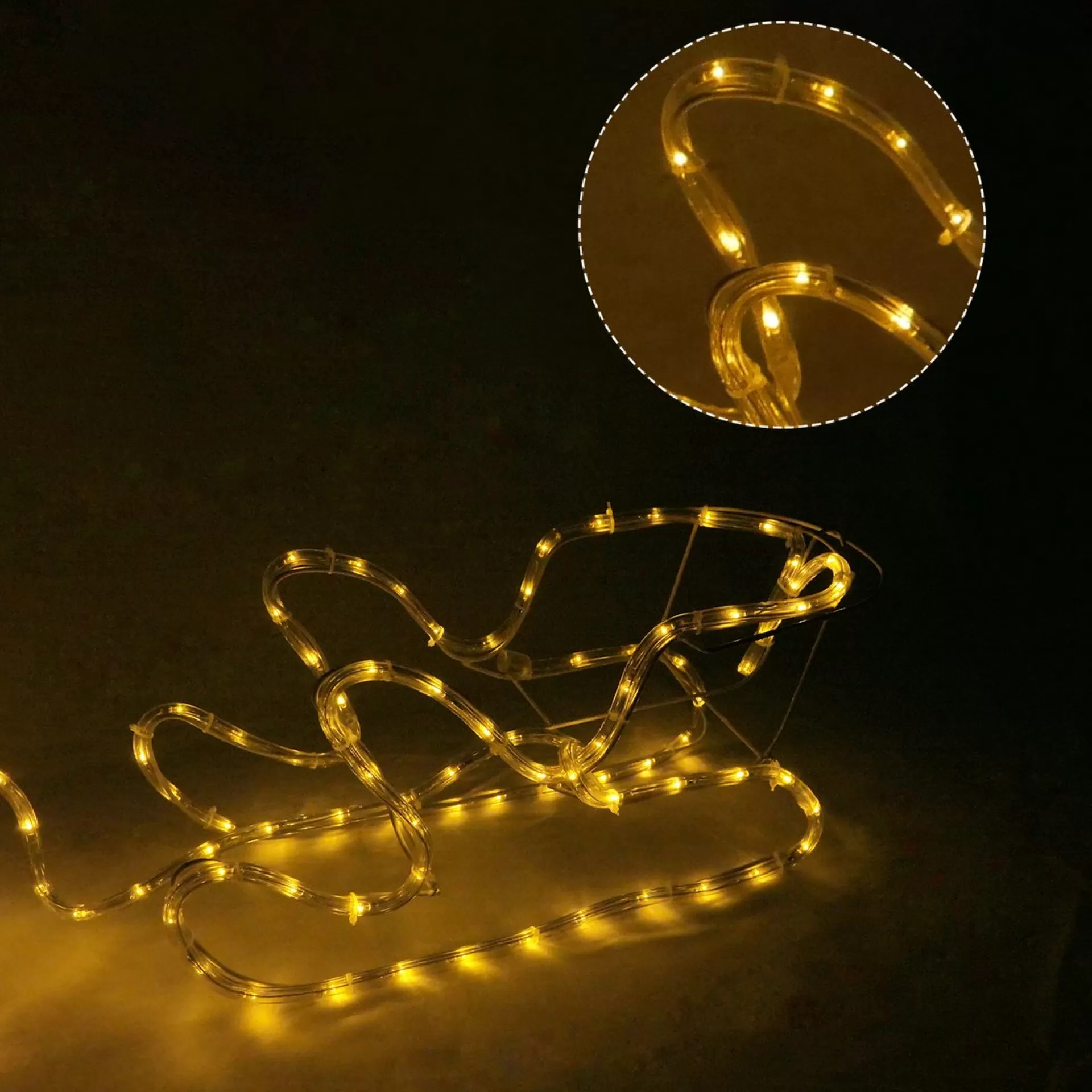 MaxxHome Kerstverlichting - Rendier Met Slee - Warm Wit Lichtslang - 216 Lampjes - 204X28Cm Hot
