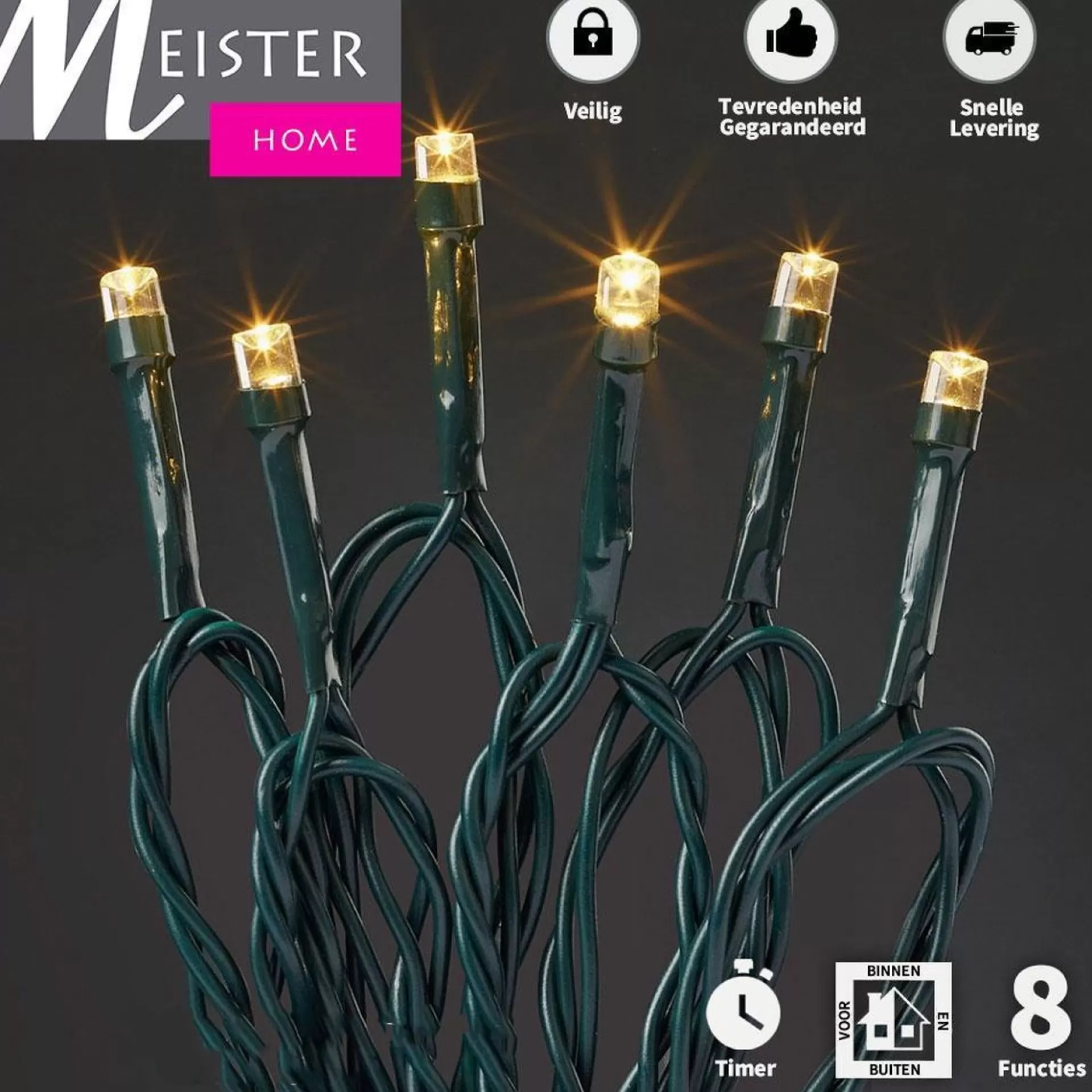Meisterhome ® Ijsregen Kerstverlichting Lichtgordijn - 12 Meter Ijspegel - 600 Led Warm Wit - Met 8 Functies En Timer - Ijspegelverlichting Buiten Store