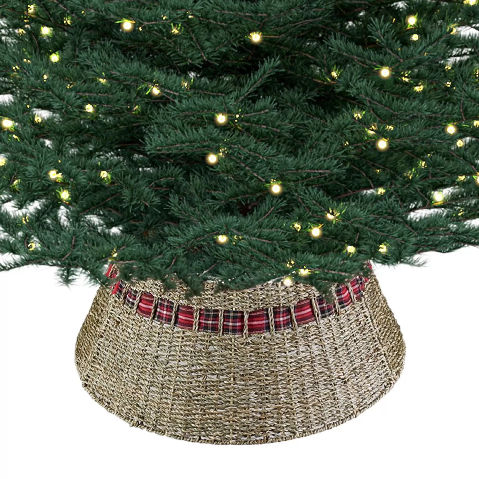 Meisterhome Kerstboomring Kraag Kerstboomrok - H23 X O60 Cm - Zeegras - Naturel Bruin 3 Elementen Cheap