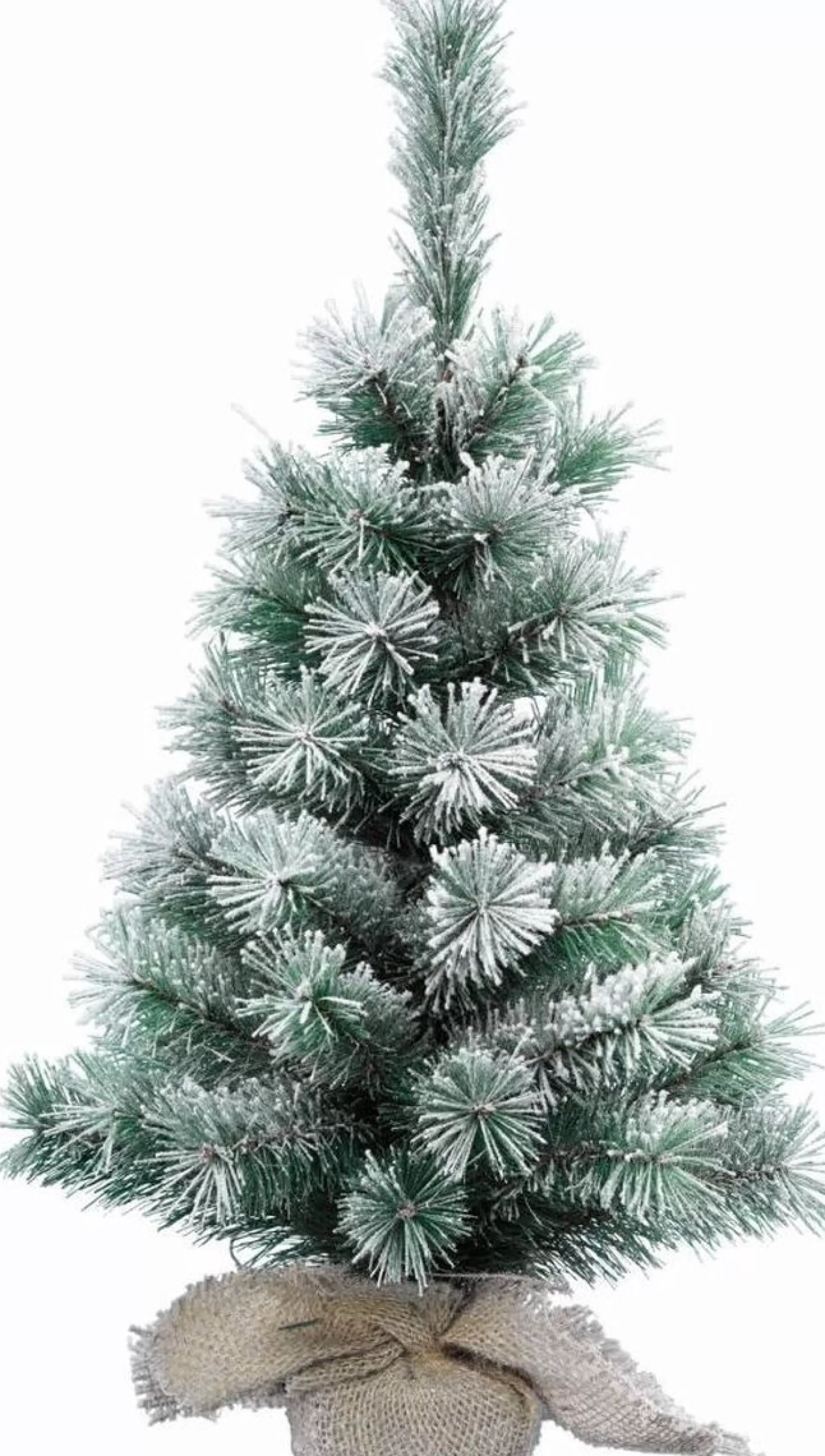 Merkloos Mini Kerstboom Met Sneeuw 60 Cm In Jute Zak Inclusief 50 Warm Witte Lampjes - Mini Kerstbomen Met Verlichting Store