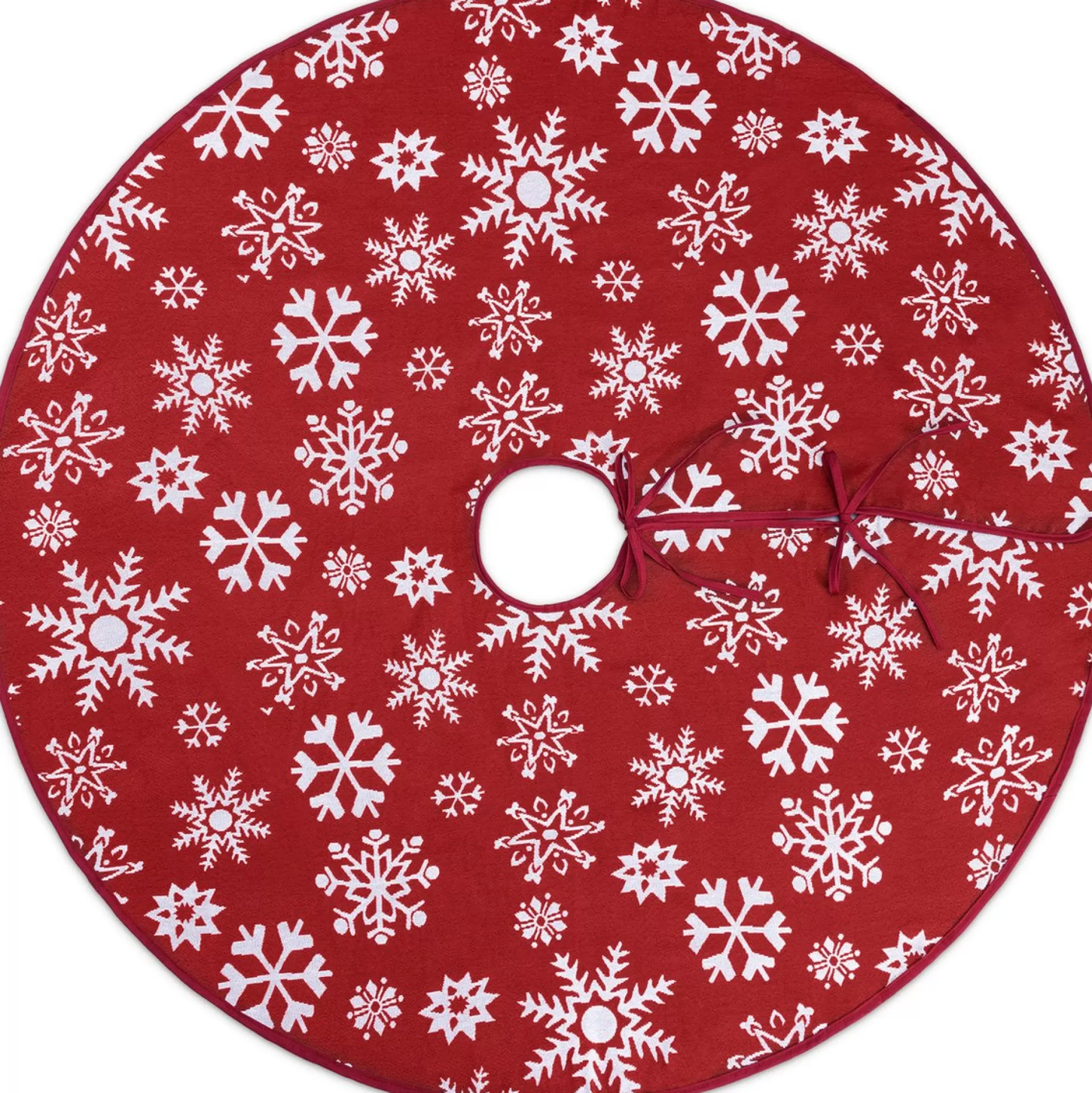 Navaris Decoratief Kerstboom Vloerkleed Vloerbeschermer - Beschermt De Vloer En Verstopt Bekabeling Van Lampjes - Kerstrok In Rood/Wit Fashion