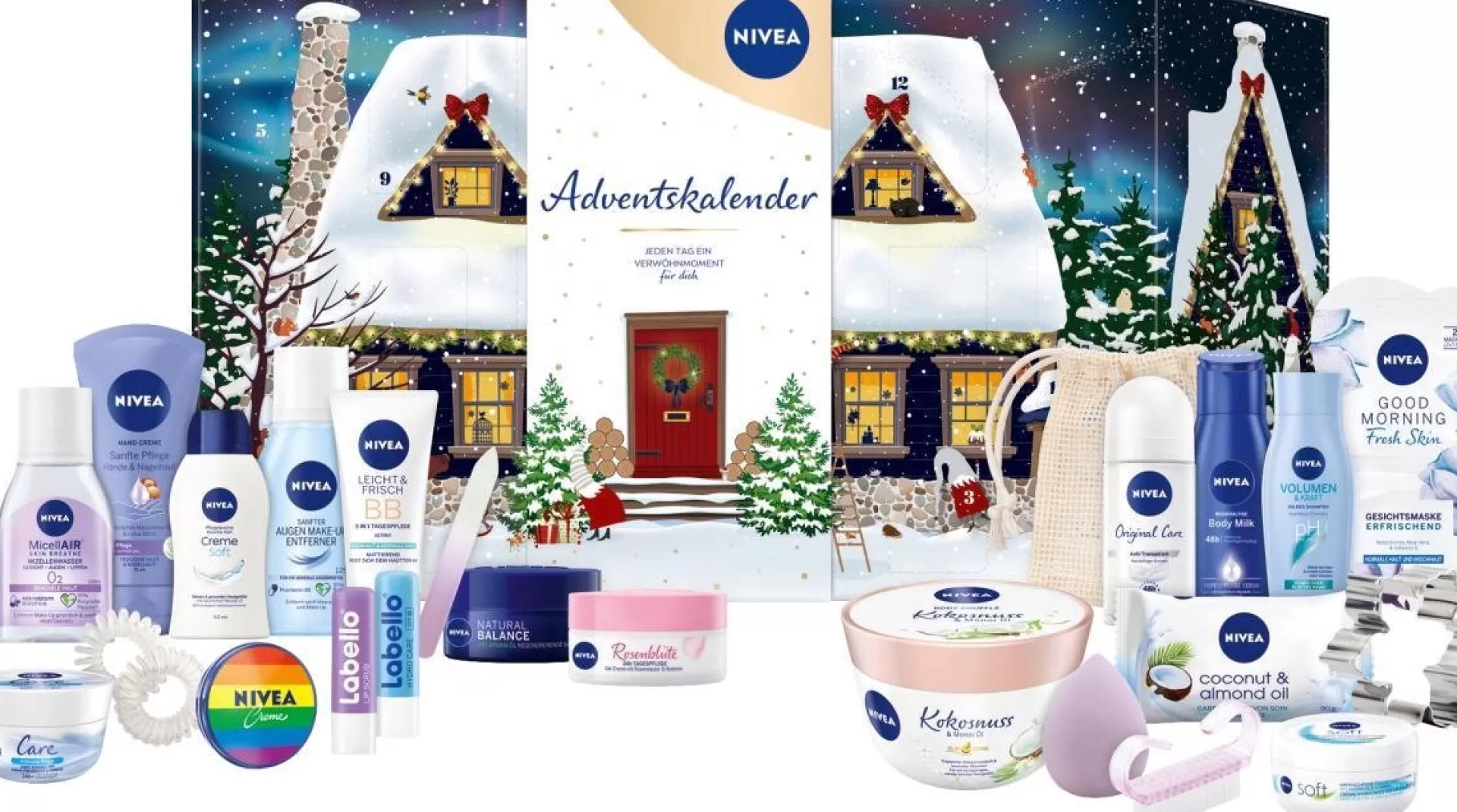 NIVEA Adventskalender - Huis In De Sneeuw Met 24 Diverse Artikelen - Korting Voor Moederdag New
