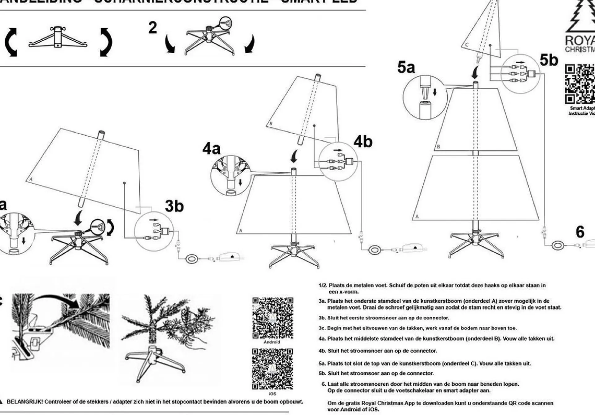 Royal Christmas - Kunstkerstboom - Ontario Premium 100% Pe Smart - 300 Led Lampjes - 180 Cm - 1066 Takken - Groen Flash Sale
