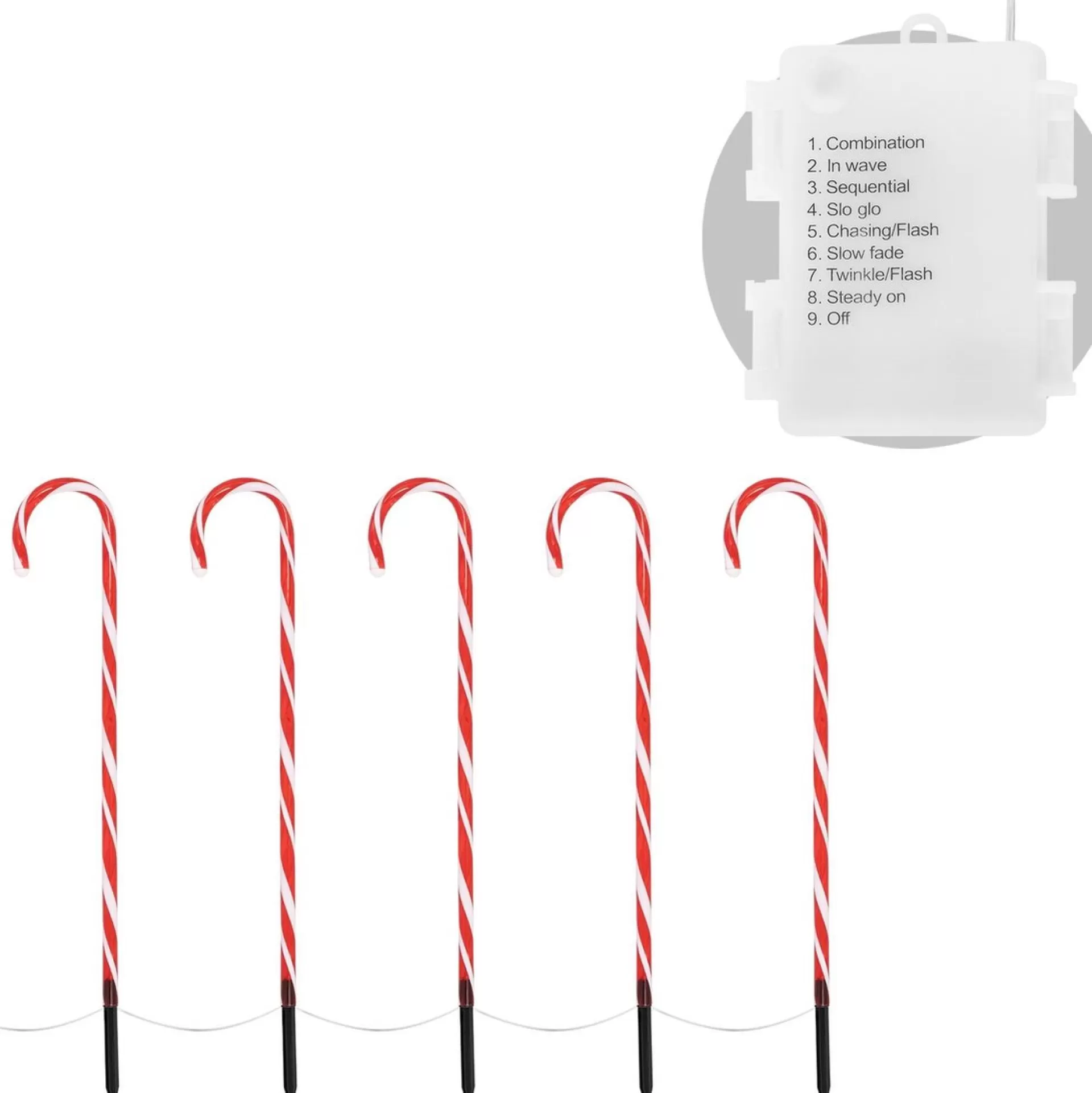 ecd-Germany Set Van 5 Tuinpluggen 73X400 Cm Met 56Led Warm Wit Plastic Outlet