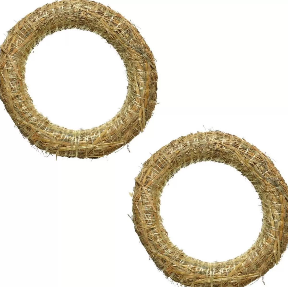 Merkloos Kerstkransen>Set Van 5X Stuks Stro Kerstkransen Om Te Decoreren 25 Cm - Kerst Deurkransen - Strokransen