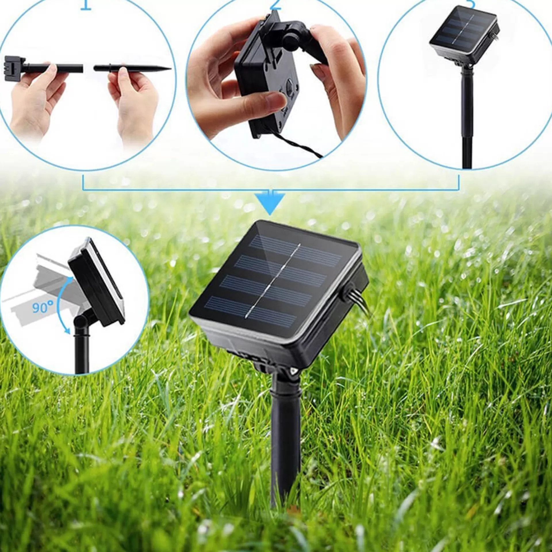 Rextech Solar Tuinverlichting Lichtsnoer Holly - 100 Leds - Multicolor - Op Zonne-Energie Fashion