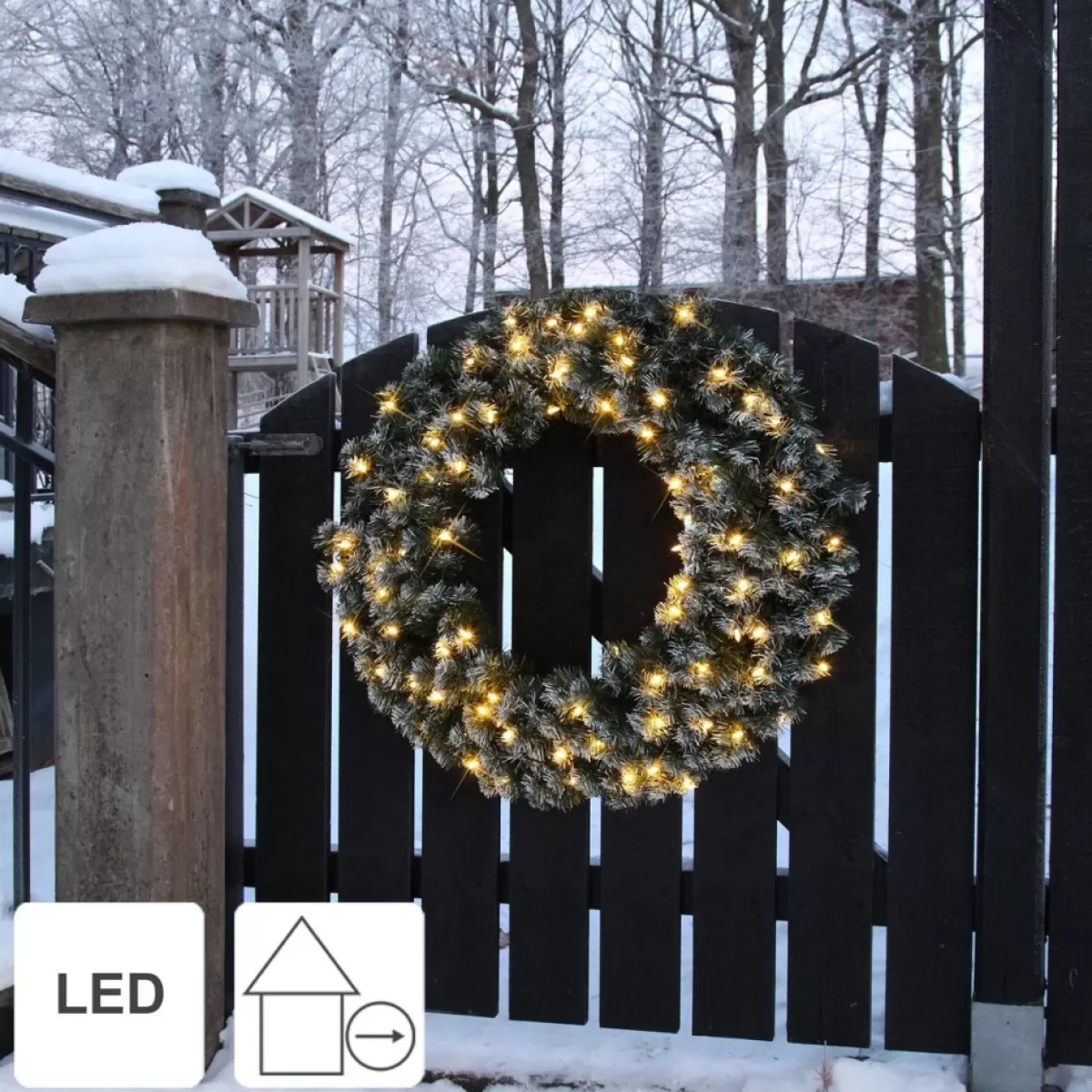 Star Trading Kerstkransen> Kerstkrans Voor Deur | Kerstkrans Met Lichtjes 90 Cm | Led-Krans Kerstmis | Verlichte Kransdeco | Kerstkrans Deurkrans | Kerstkrans Led | Krans Deur Kerst