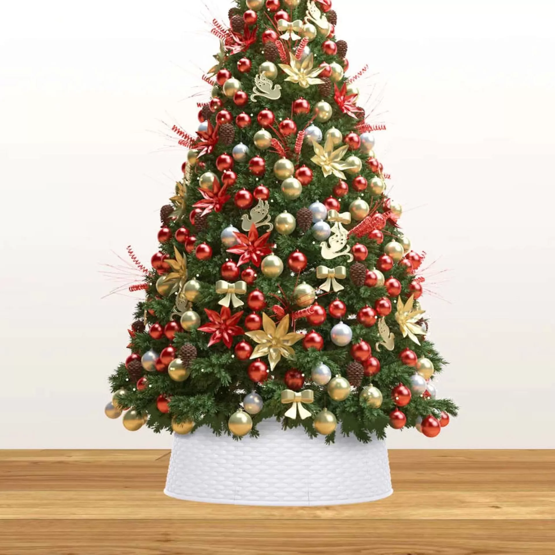 The Living Store Kerstboomkraag Kunststof - 57 Cm Boven - 65 Cm Onder - 19.5 Cm Hoog - Rattan-Look Cheap