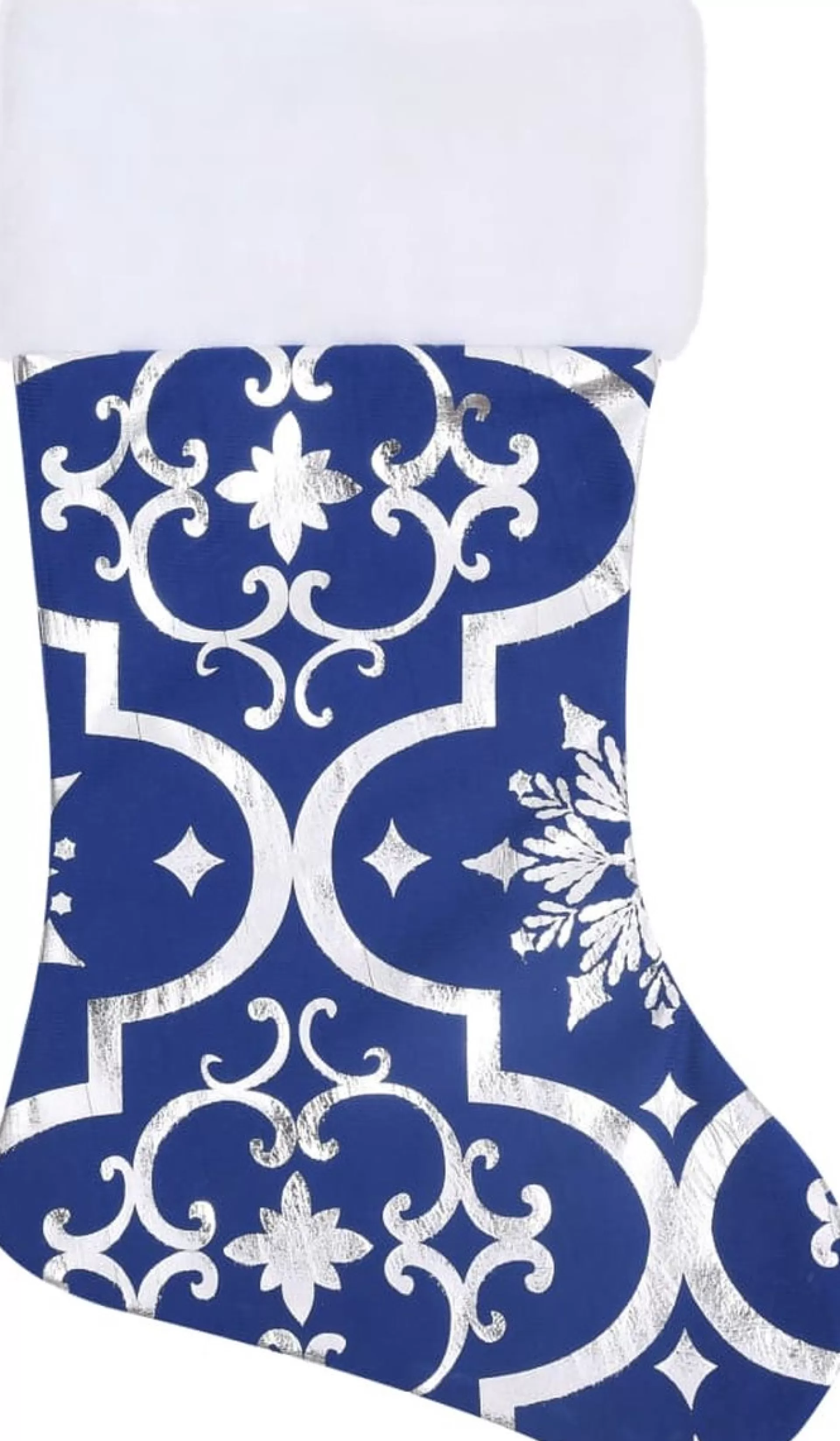 The Living Store Kerstboomrok 90 Cm - Met Sneeuwpatroon - Inclusief Kerstsok Blauw Best