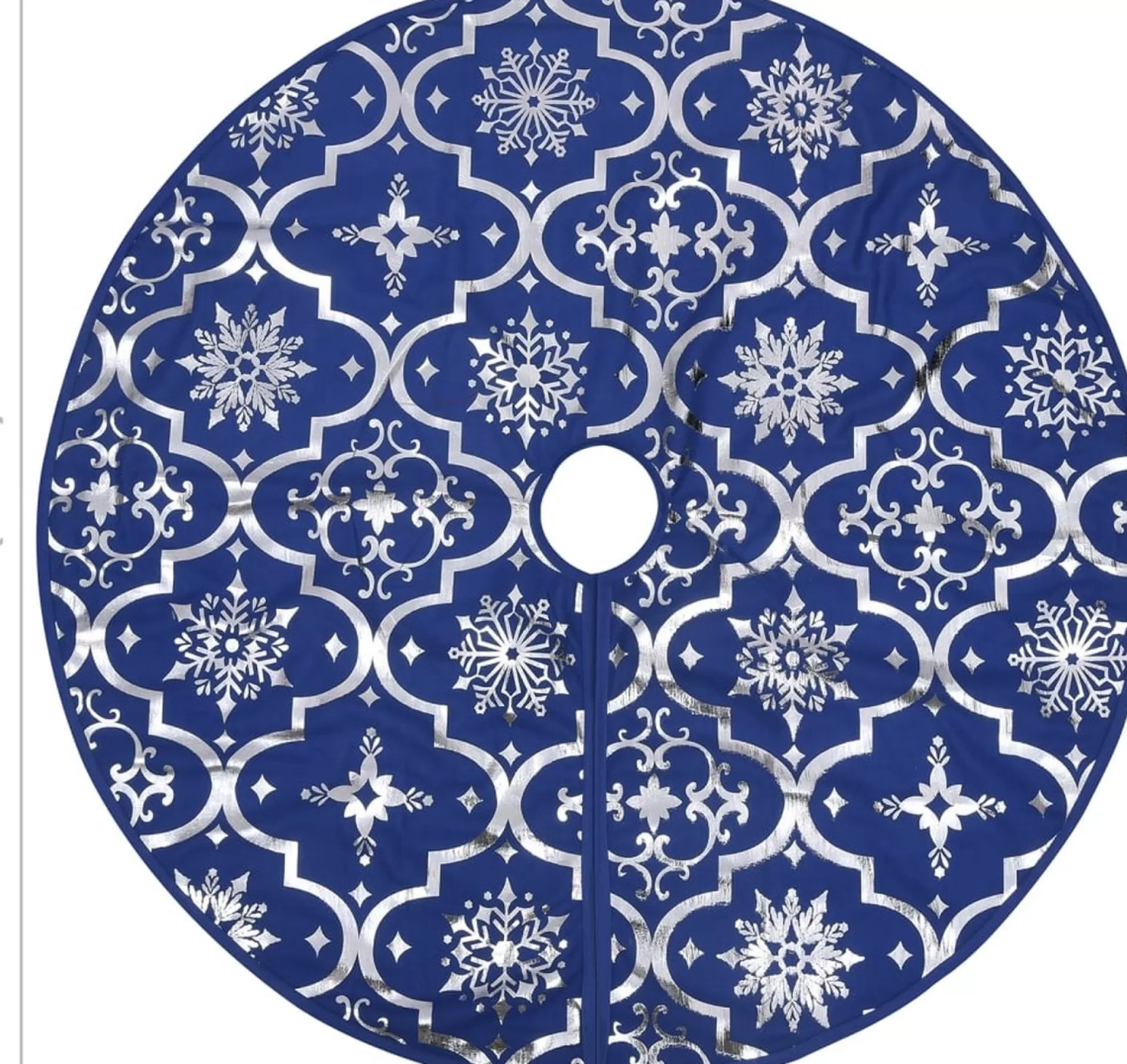 The Living Store Kerstboomrok 90 Cm - Met Sneeuwpatroon - Inclusief Kerstsok Blauw Best