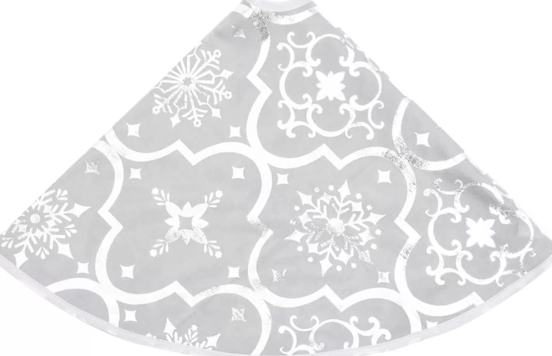 The Living Store Kerstboomrok Luxe 122 Cm - Stof - Sneeuwpatroon - Inclusief Kerstsok Wit Shop
