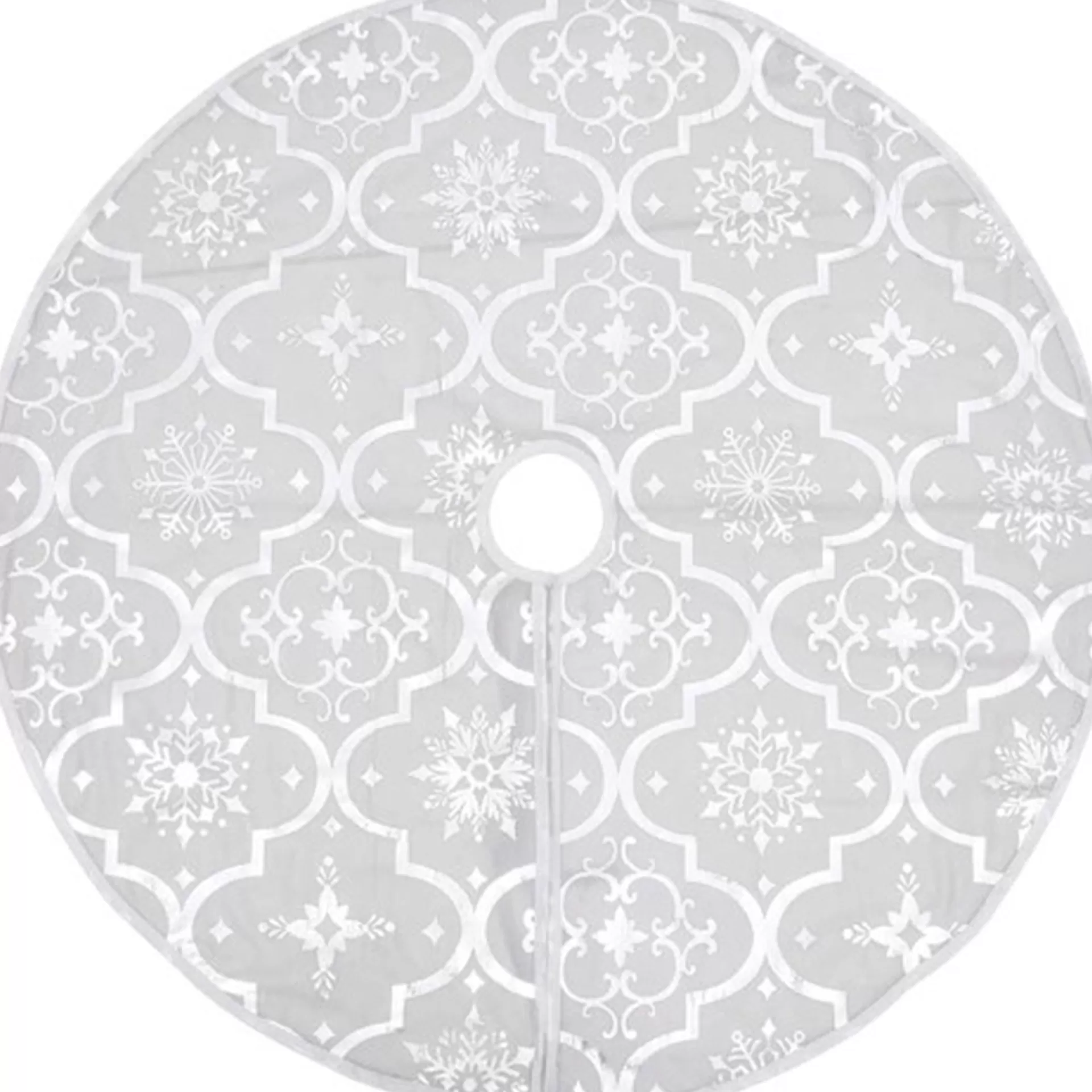 The Living Store Kerstboomrok Luxe 122 Cm - Stof - Sneeuwpatroon - Inclusief Kerstsok Wit Shop