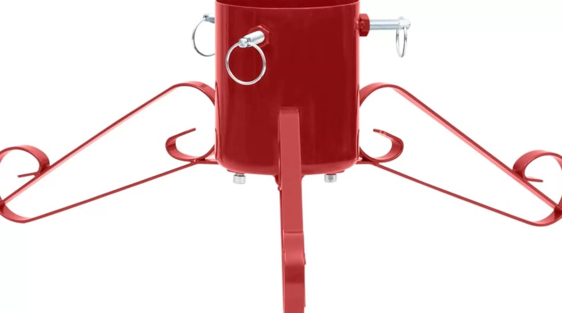 The Living Store Kerstboomstandaard - Rood Metaal - 58 X 58 X 21 Cm - Geschikt Voor 2.1 M Echte Boom - Watertank- 1.2 L - Stamdiameter- 35-90 Mm Clearance