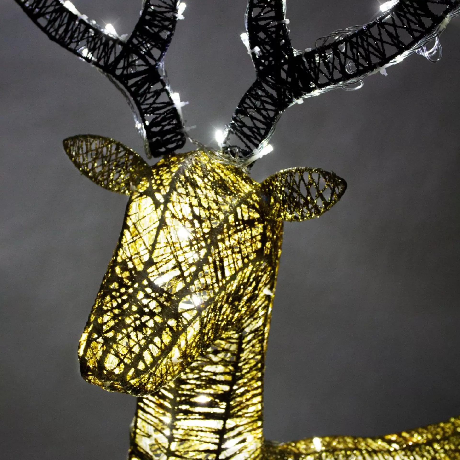 MonsterShop Verlicht Kerstfiguur: Rendier - Goud - 200 Lichtjes - Stroomkabel Van 12 Meter - Kerstverlichting - Kerstfiguur Ree Dier Dieren - Buitenverlichting Kerst Best Sale
