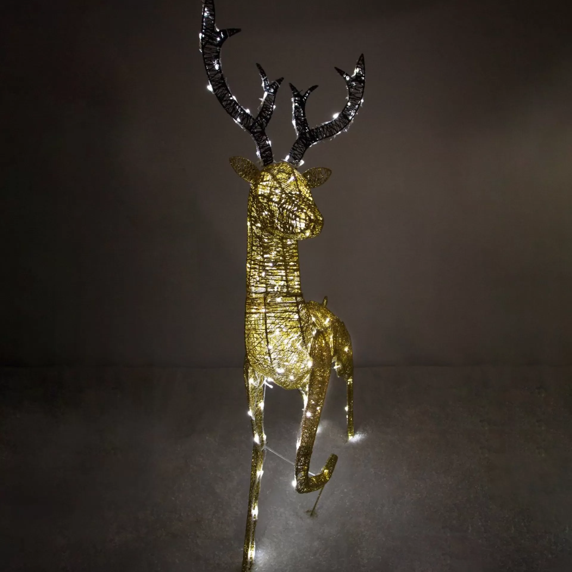 MonsterShop Verlicht Kerstfiguur: Rendier - Goud - 200 Lichtjes - Stroomkabel Van 12 Meter - Kerstverlichting - Kerstfiguur Ree Dier Dieren - Buitenverlichting Kerst Best Sale
