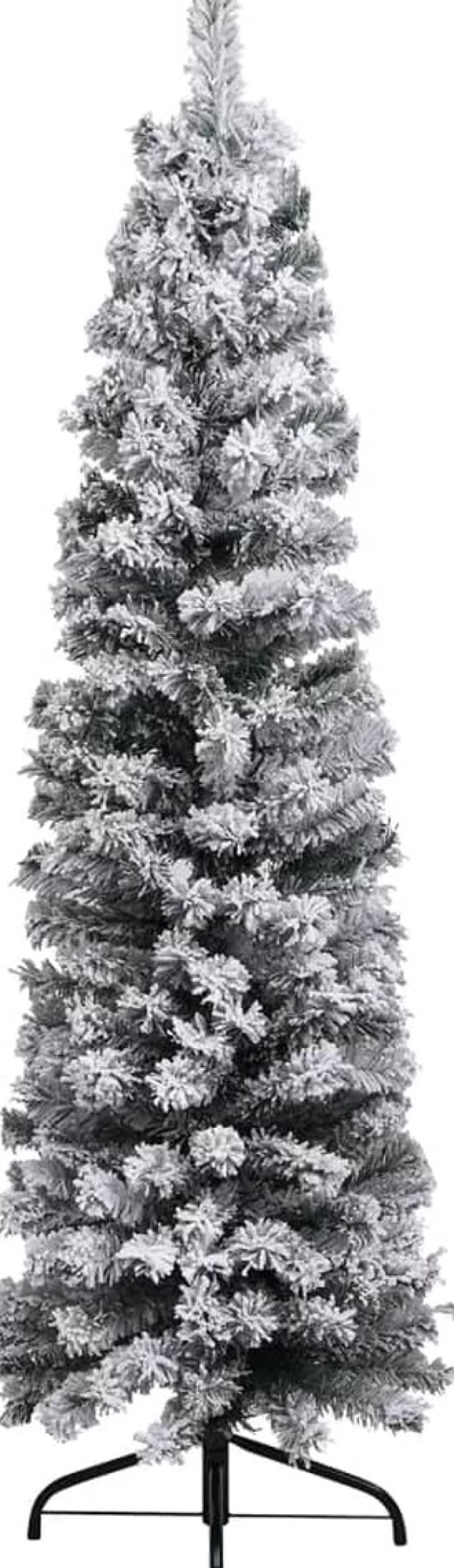 VidaLife Kerstboom Met Led's, Kerstballen En Sneeuw Smal 120 Cm Groen Cheap