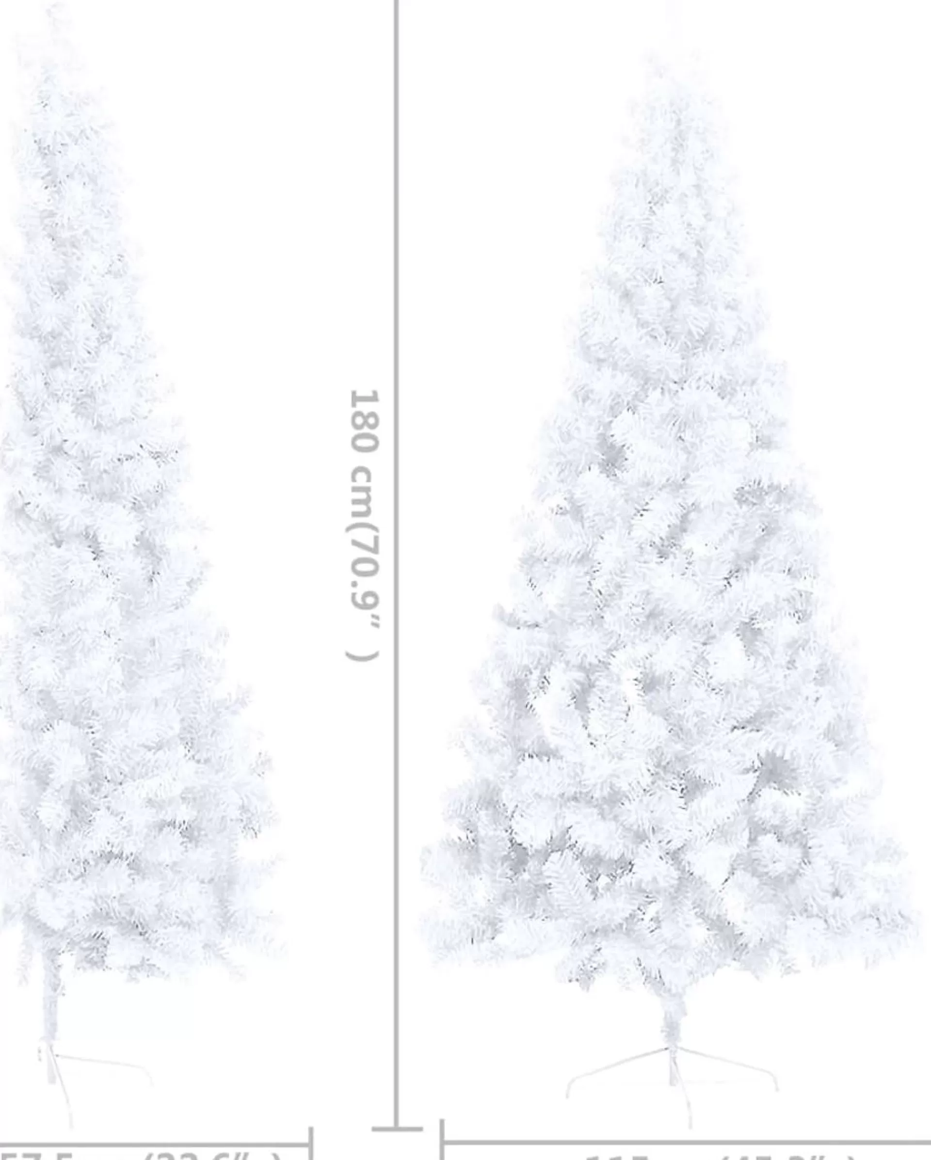 VidaLife Kunstkerstboom Half Met Led's En Kerstballen 180 Cm Wit Clearance