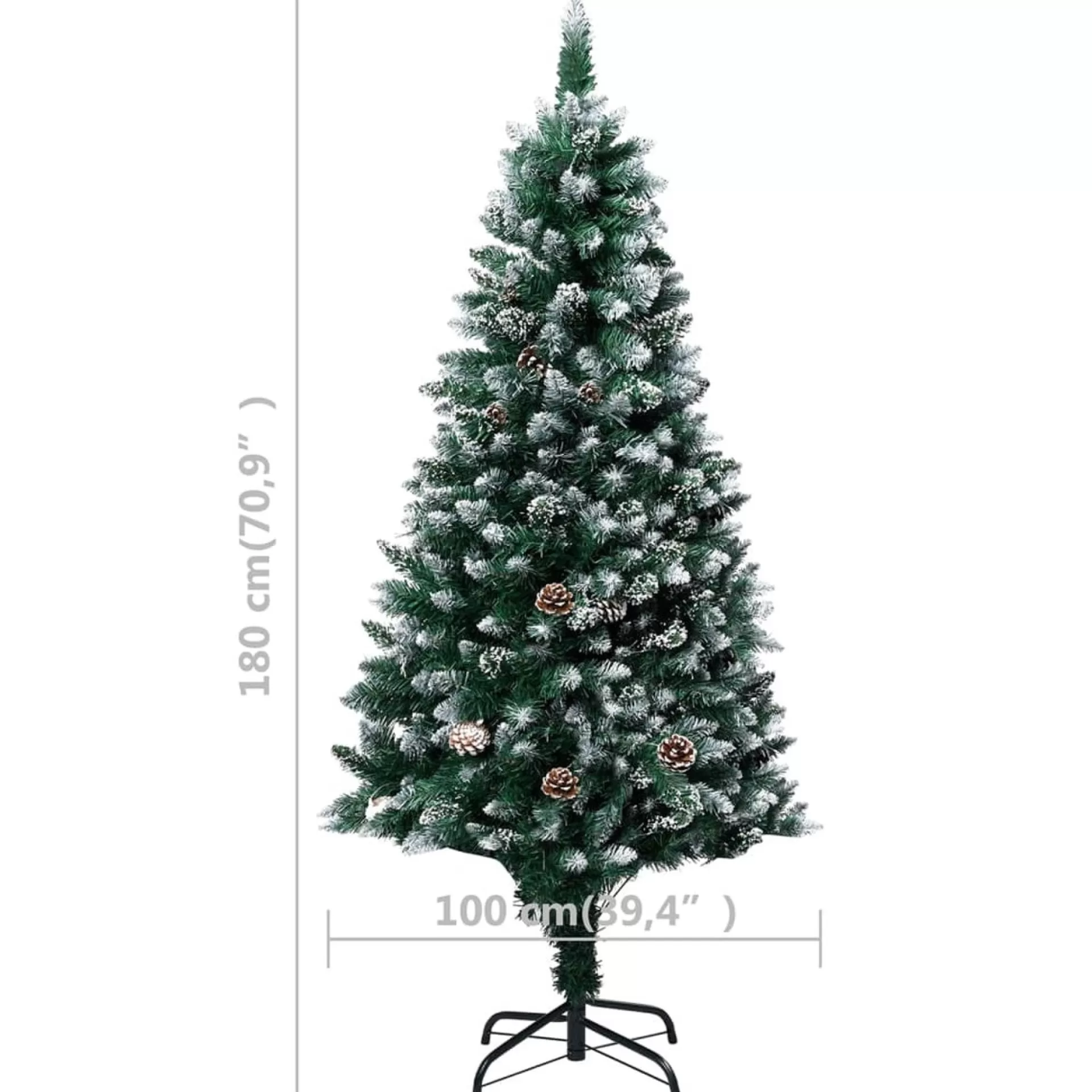 VidaLife Kunstkerstboom Met Led's En Dennenappels En Witte Sneeuw 180 Cm Clearance